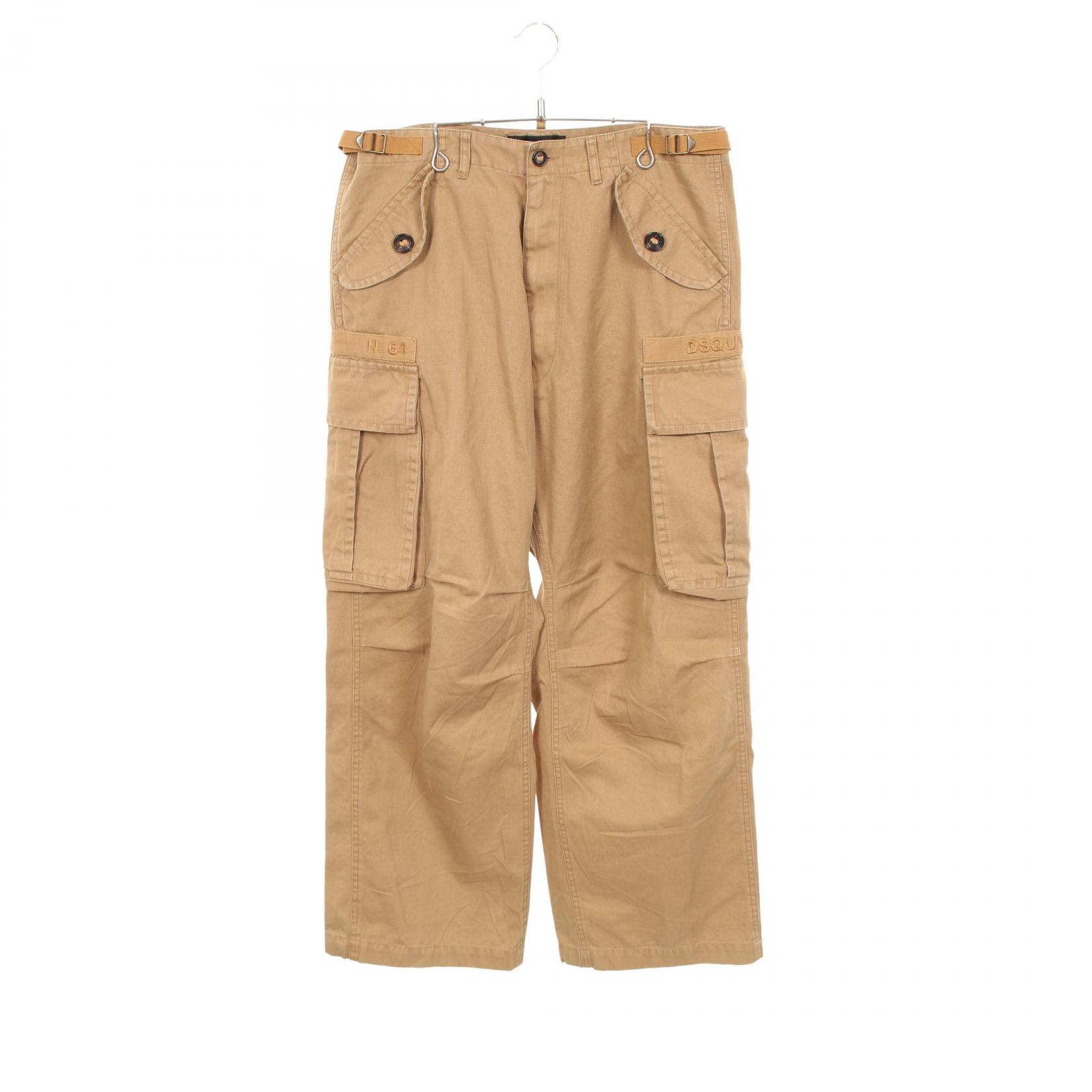 ≪5%OFFクーポン&まとめ買い10% ~7/26 9:59〆≫ディースクエアード DSQUARED2 カーゴパンツ 衣料品 ボトムス コットン メンズ ベージュ系 【中古】|BRANDOFF TOKYO