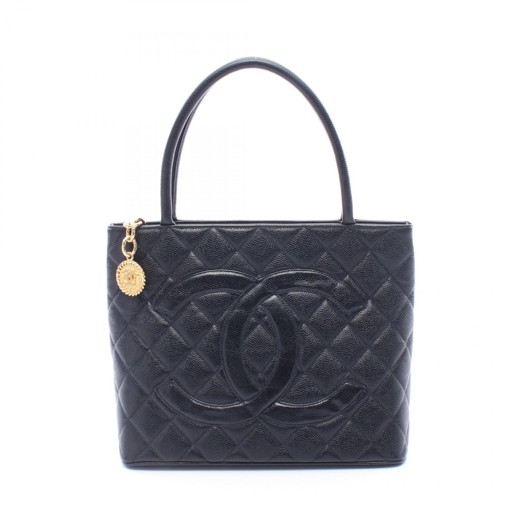 【ポイント5倍｜4/18 0:00～4/20 23:59】シャネル CHANEL 復刻トート トートバッグ バッグ キャビアスキン(グレインドカーフ) レディース ブラック系 A01804 【中古】