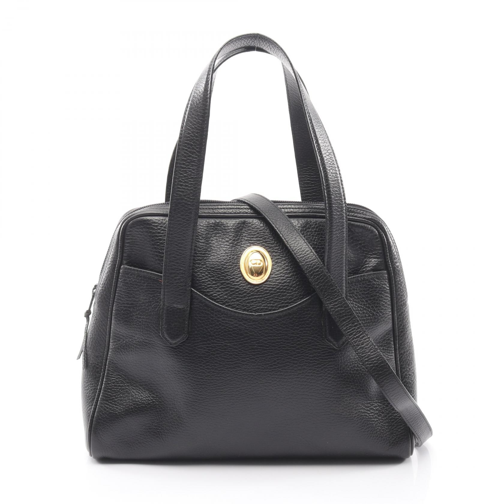 ≪5%OFFクーポン＆まとめ買い10% ～7/26 9:59〆≫ディオール Dior CD金具 2WAY ハンドバッグ バッグ レザー レディース ブラック系 【中古】｜BRANDOFF TOKYO