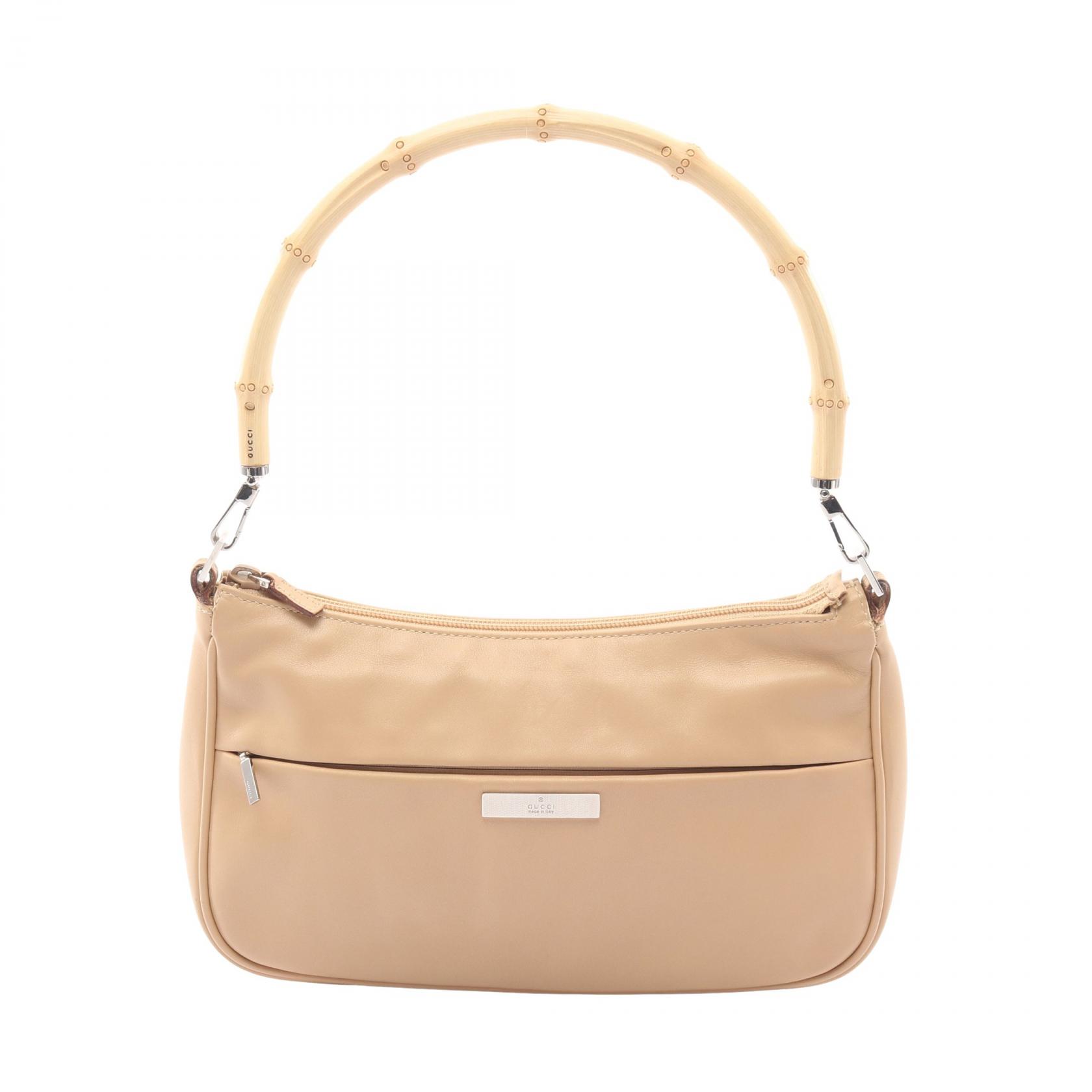 ≪5%OFFクーポン＆まとめ買い10% ～7/26 9:59〆≫グッチ GUCCI バンブー ハンドバッグ バッグ レザー レディース ベージュ系 001.3865 【中古】｜BRANDOFF TOKYO 34,450円