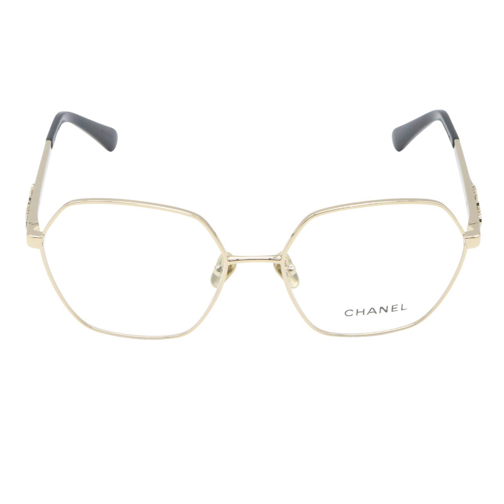 シャネル CHANEL 伊達メガネ メガネ 衣料品 メタル レディース ブラック系 2204 134(53) 【中古】
