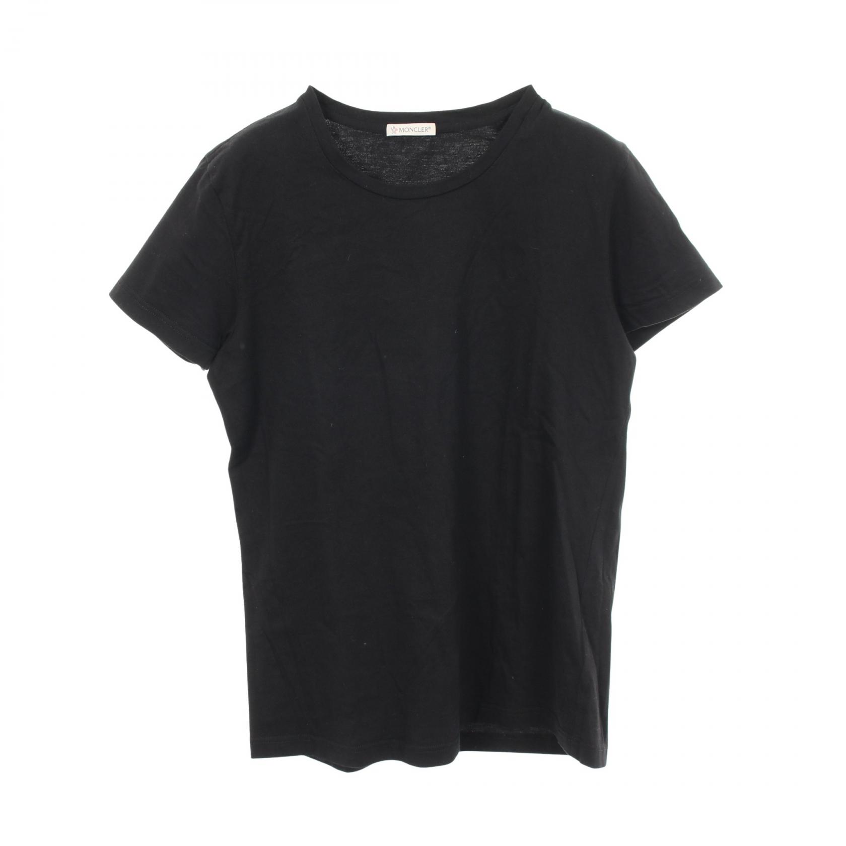 【ポイント5倍｜4/18 0:00～4/20 23:59】モンクレール MONCLER クルーネック 半袖Tシャツ 衣料品 トップス コットン レディース ブラック系 【中古】