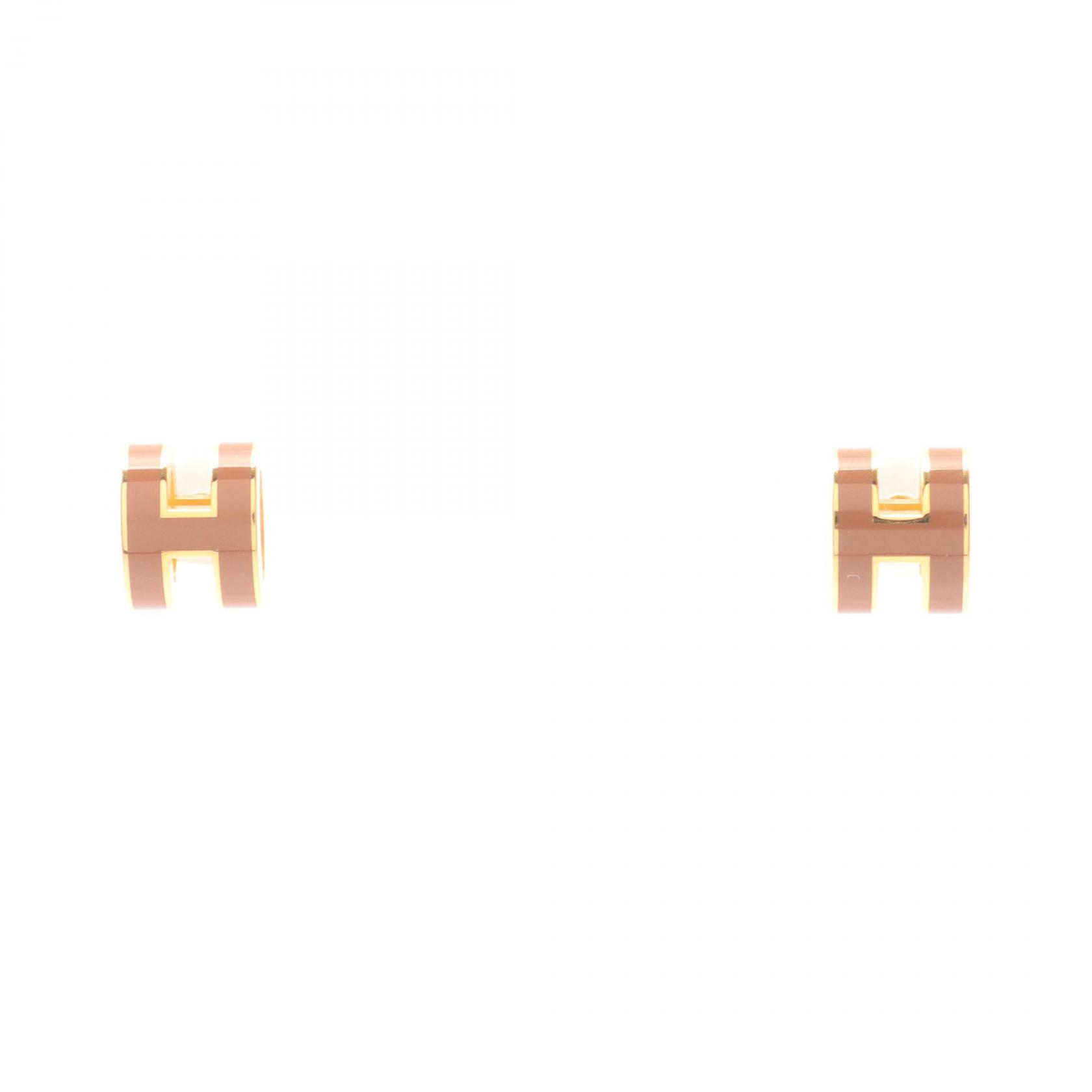 ≪5%OFFクーポン&まとめ買い10% ~7/26 9:59〆≫エルメス HERMES MINI POP H ミニポップアッシュ ピアス ジュエリー GP(ゴールドメッキ) レディース ゴールド系 / ピンク系 【中古】|BRANDOFF TOKYO