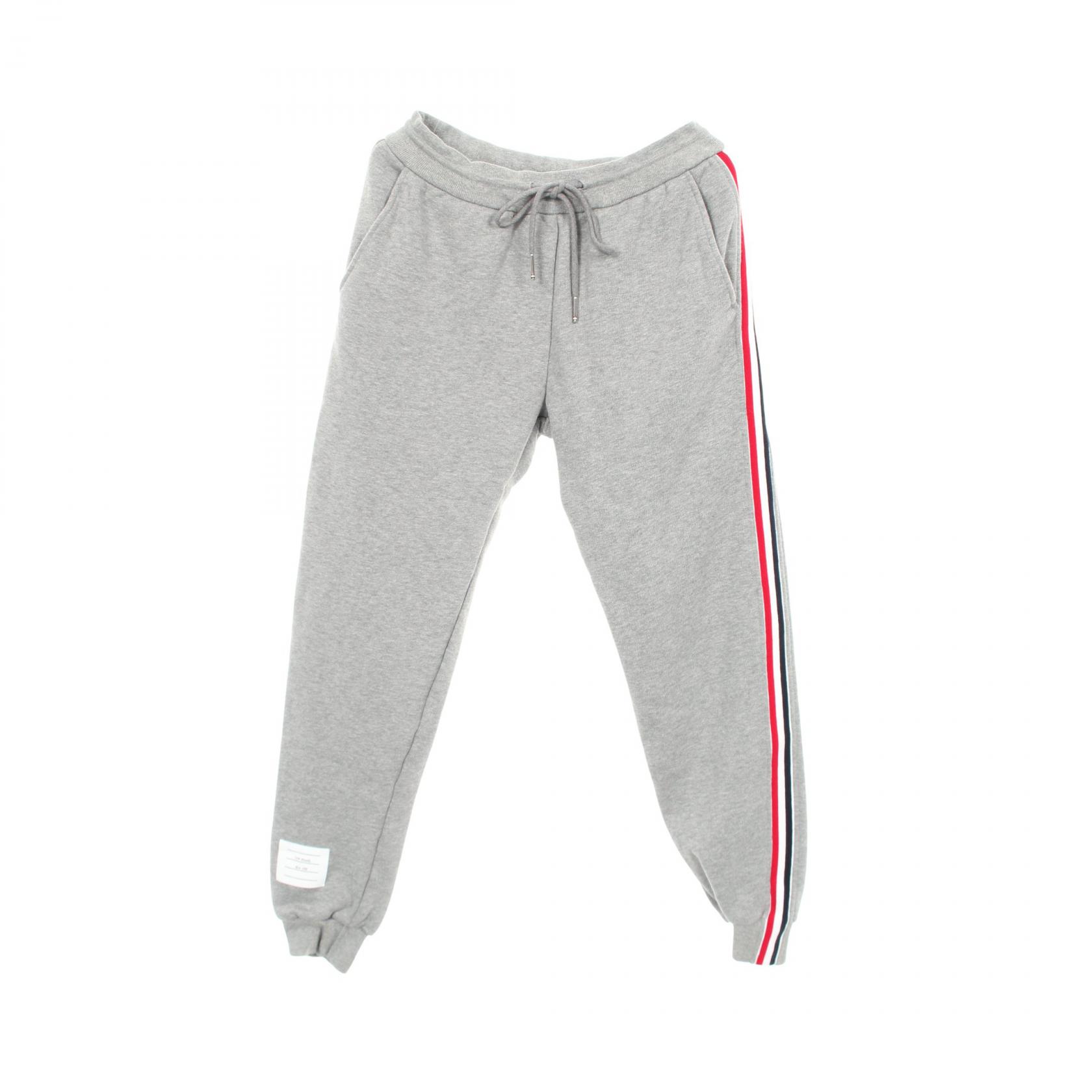 ≪5%OFFクーポン&まとめ買い10% ~7/26 9:59〆≫トムブラウン THOM BROWNE ループバック サイドストライプ パンツ 衣料品 ボトムス コットン レディース グレー系 【中古】|BRANDOFF TOKYO