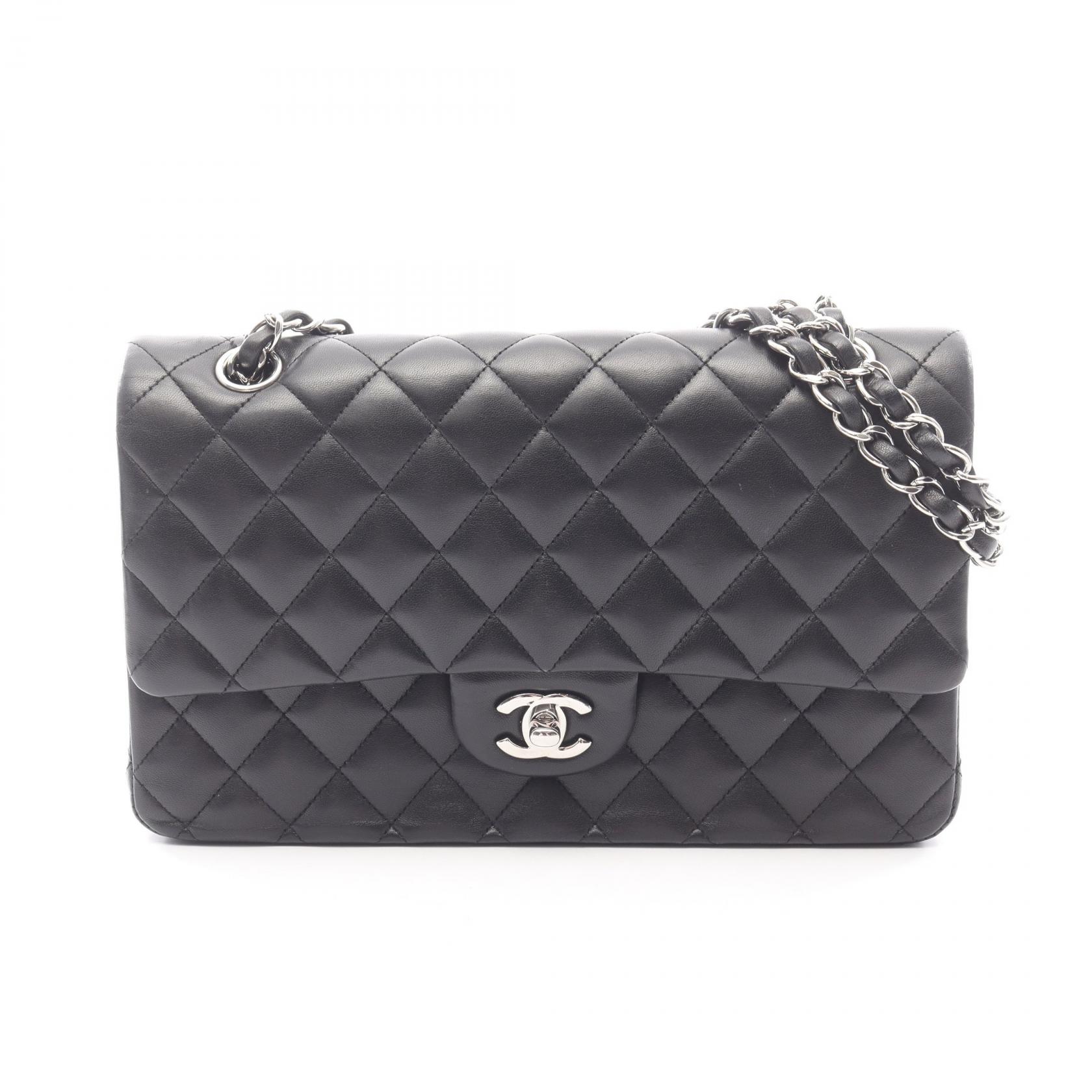 ≪5%OFFクーポン&まとめ買い10% ~7/26 9:59〆≫シャネル CHANEL マトラッセ Wフラップ ショルダーバッグ バッグ ラムスキン(羊革) レディース ブラック系 【中古】|BRANDOFF TOKYO