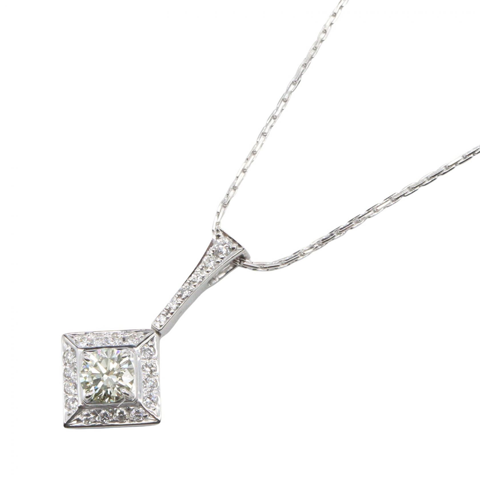 ≪5%OFFクーポン＆まとめ買い10% ～7/26 9:59〆≫ジュエリー JEWELRY ダイヤモンド ネックレス ネックレス ジュエリー K18WG（ホワイトゴールド） ダイヤモンド レディース シルバー系 / クリア系 / イエロー系 ﾀﾞｲﾔ 5.8g 【中古】｜BRANDOFF TOKYO