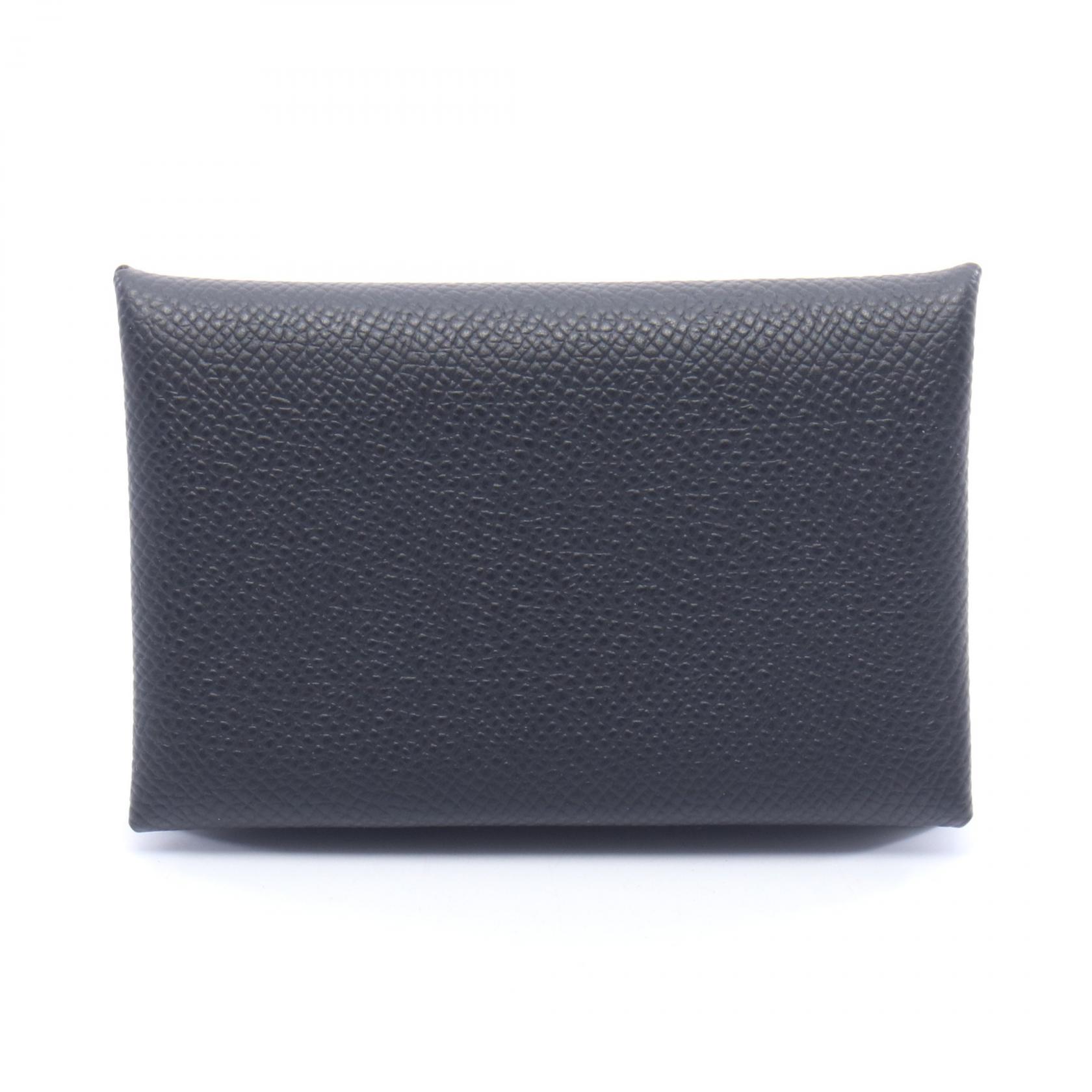 【ポイント5倍｜4/18 0:00～4/20 23:59】エルメス HERMES カルヴィ コインケース 財布 レザー ヴォーエプソン ヴォーエプソン レディース ブラック系 【中古】
