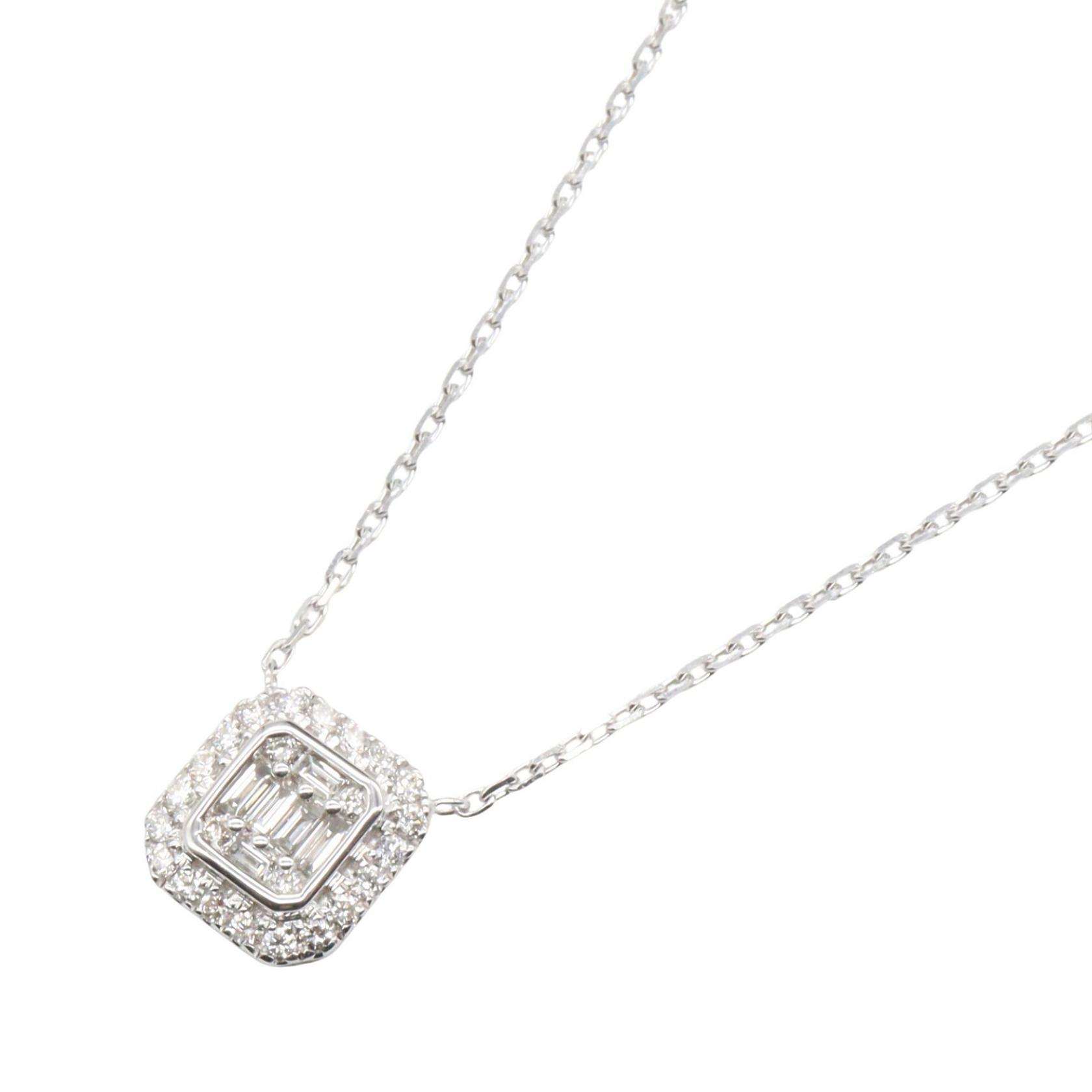 ≪5%OFFクーポン＆まとめ買い10% ～7/26 9:59〆≫ジュエリー JEWELRY ダイヤモンド ネックレス ネックレス ジュエリー K18WG（ホワイトゴールド） ダイヤモンド レディース シルバー系 / クリア系 ﾀﾞｲﾔ 3.9g 【中古】｜BRANDOFF TOKYO