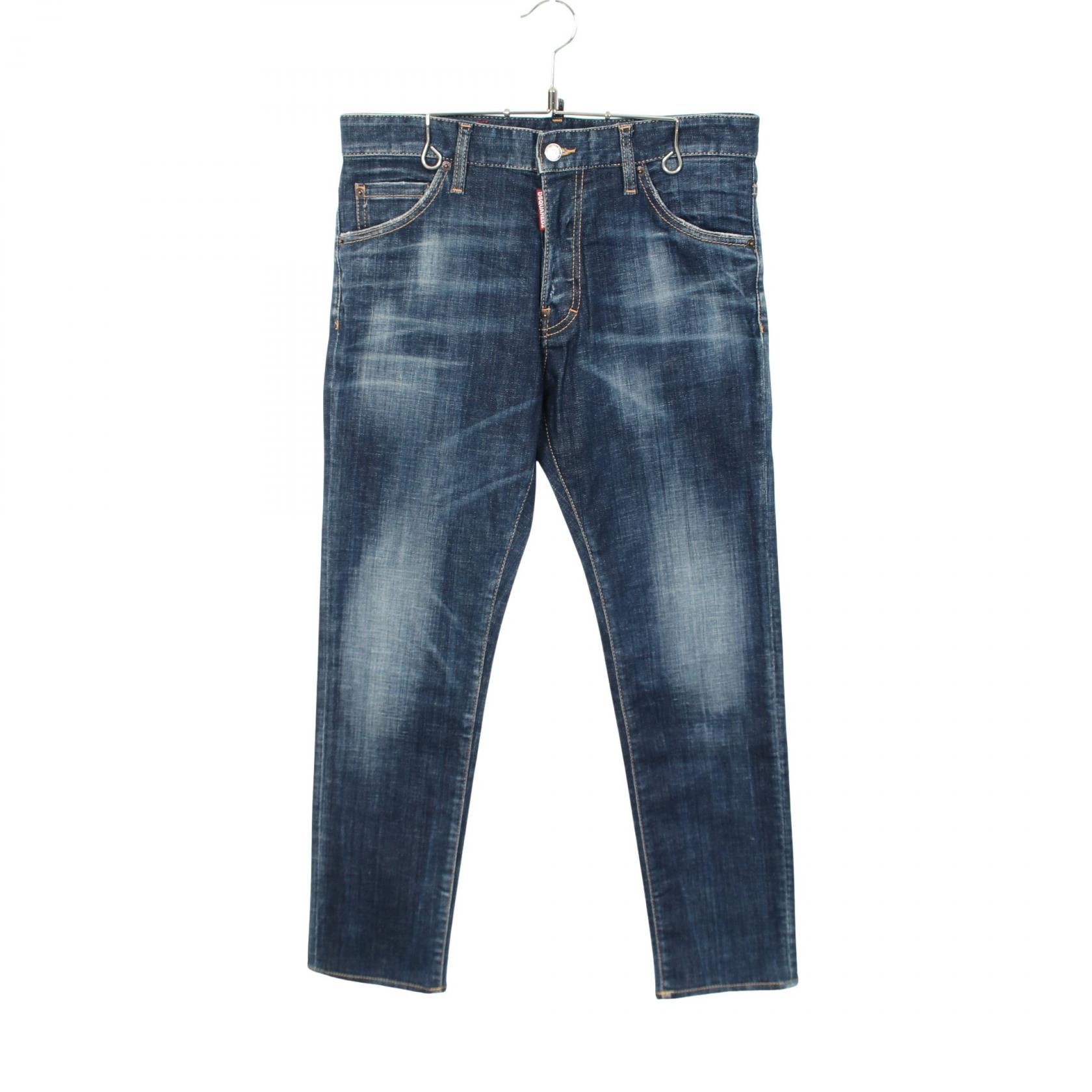 ≪5%OFFクーポン＆まとめ買い10% ～7/26 9:59〆≫ディースクエアード DSQUARED2 Cool Guy Jean ボタンフライ ダメージ加工 デニムパンツ 衣料品 ボトムス コットン メンズ ブルー系 S74LB1196S30342 【中古】｜BRANDOFF TOKYO