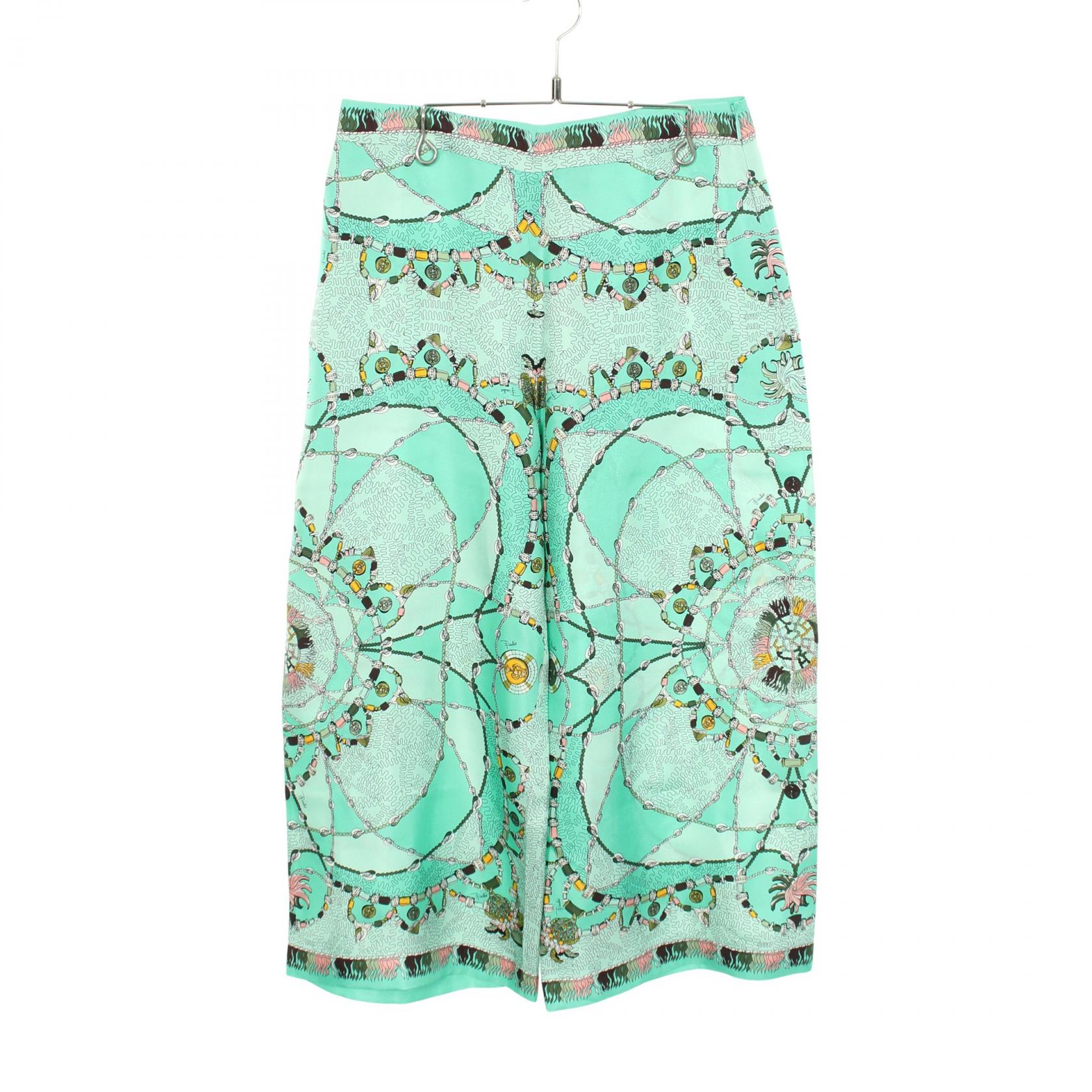 エミリオプッチ Emilio Pucci 総柄 パンツ 衣料品 ボトムス シルク レディース グリーン系 / マルチカラー 【中古】