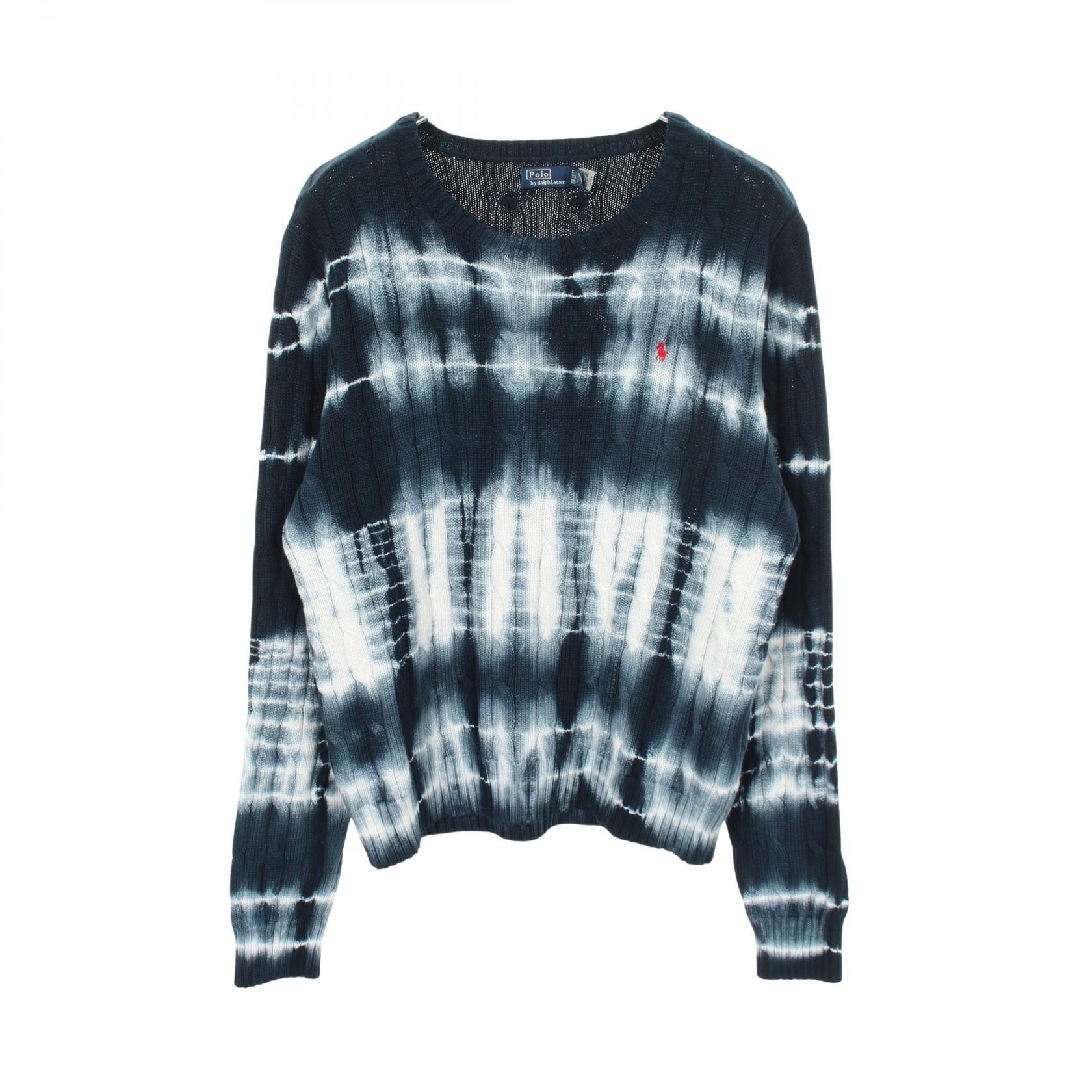 ポロ・ラルフローレン POLO RALPH LAUREN Tie-Dye Cable Knit タイダイ柄 ケーブル ニット 衣料品 トップス コットン レディース ブルー系 / ホワイト系 【中古】