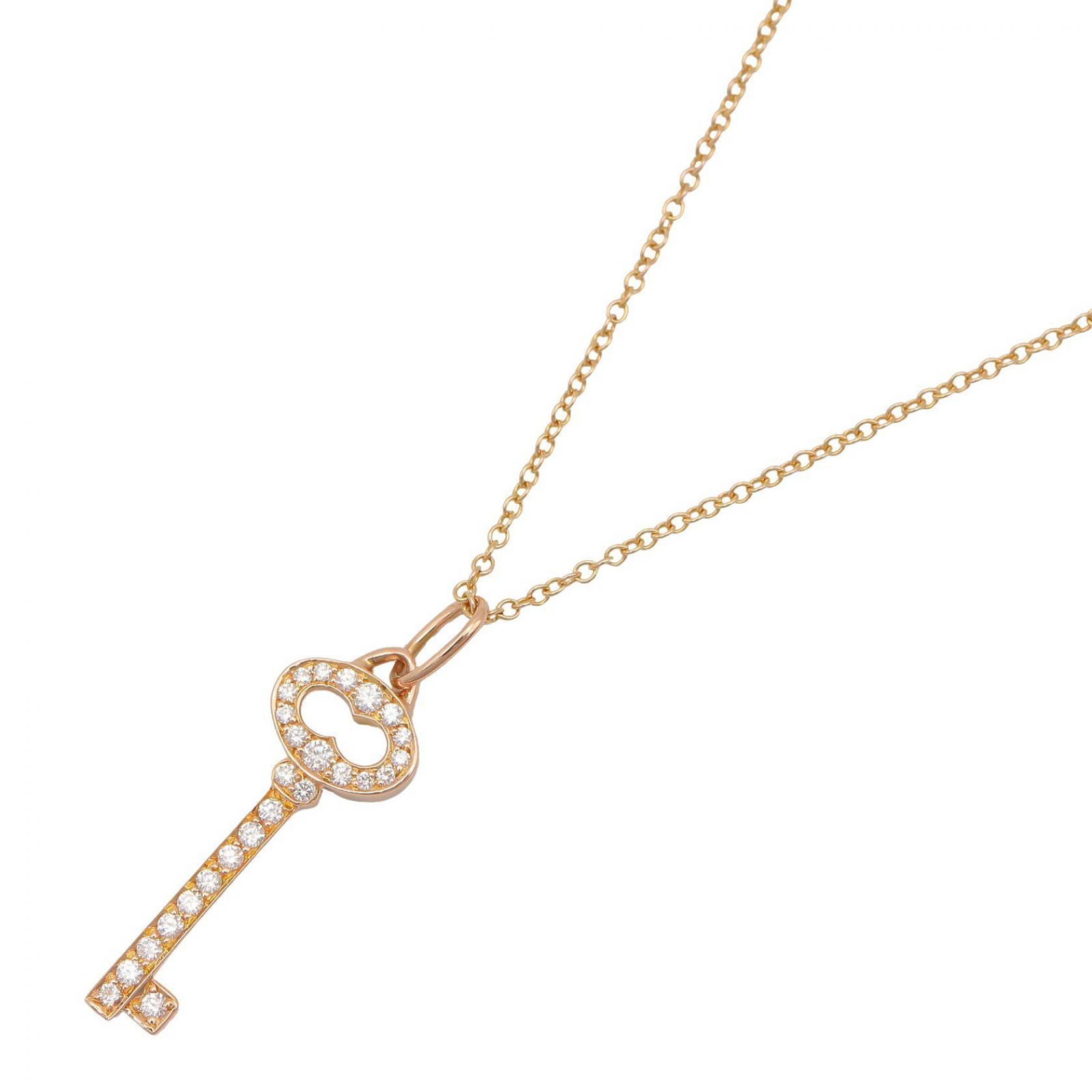 ティファニー TIFFANY＆CO ミニオーバルキー ダイヤ ネックレス ネックレス ジュエリー K18（イエローゴールド） ダイヤモンド レディース クリア系 / ゴールド系 【中古】
