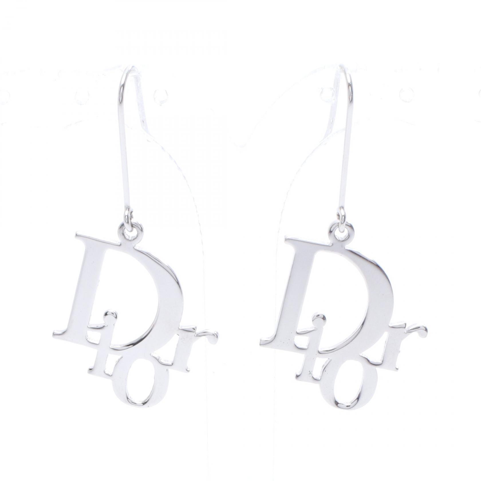 ディオール Dior ロゴ ピアス ジュエリー ステンレススチール レディース シルバー系 【中古】