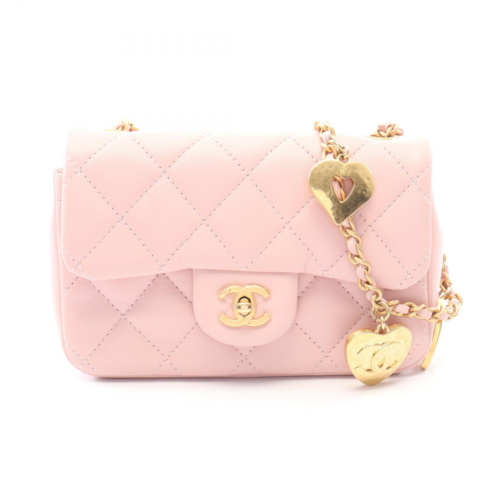 シャネル CHANEL ミニマトラッセ ショルダーバッグ バッグ ラムスキン（羊革） レディース ピンク系 AS3456 【中古】