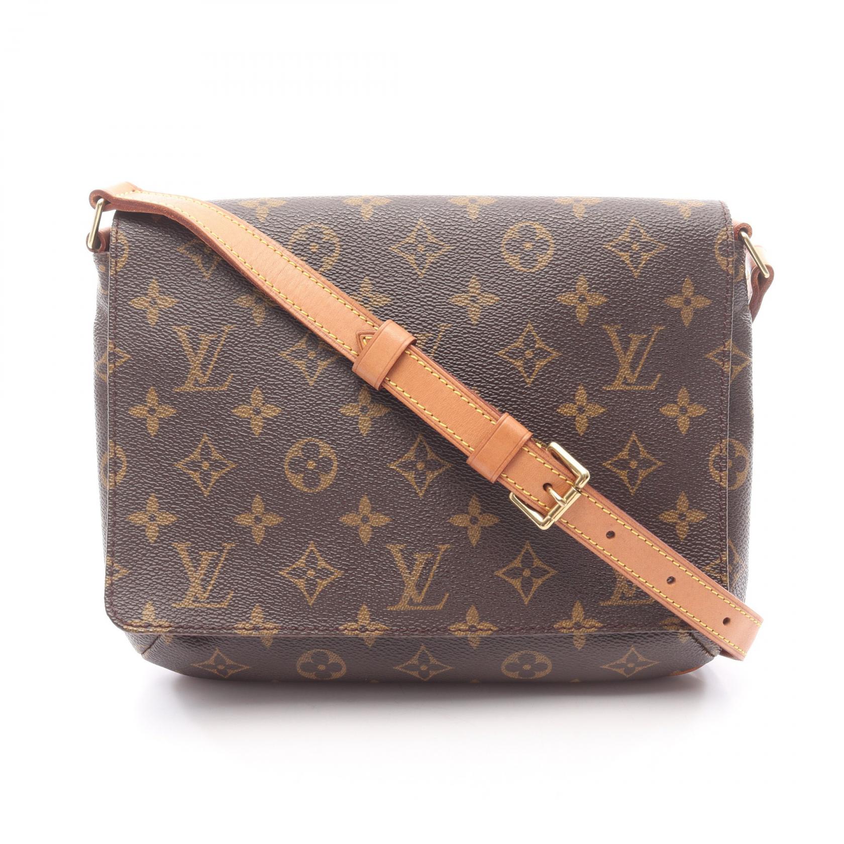 ≪5%OFFクーポン＆まとめ買い10% ～7/26 9:59〆≫ルイ・ヴィトン LOUIS VUITTON ミュゼットタンゴ ショートストラップ ショルダーバッグ バッグ PVCコーティングキャンバス レザー モノグラム レディース ブラウン系 M51257 【中古】｜BRANDOFF TOKYO
