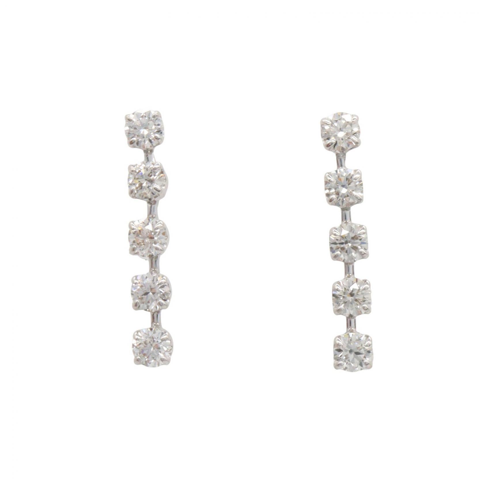≪5%OFFクーポン&まとめ買い10% ~7/26 9:59〆≫ジュエリー JEWELRY ダイヤモンド ピアス ピアス ジュエリー K18WG(ホワイトゴールド) ダイヤモンド レディース シルバー系 / クリア系 ダイヤ 0.9g 【中古】|BRANDOFF TOKYO