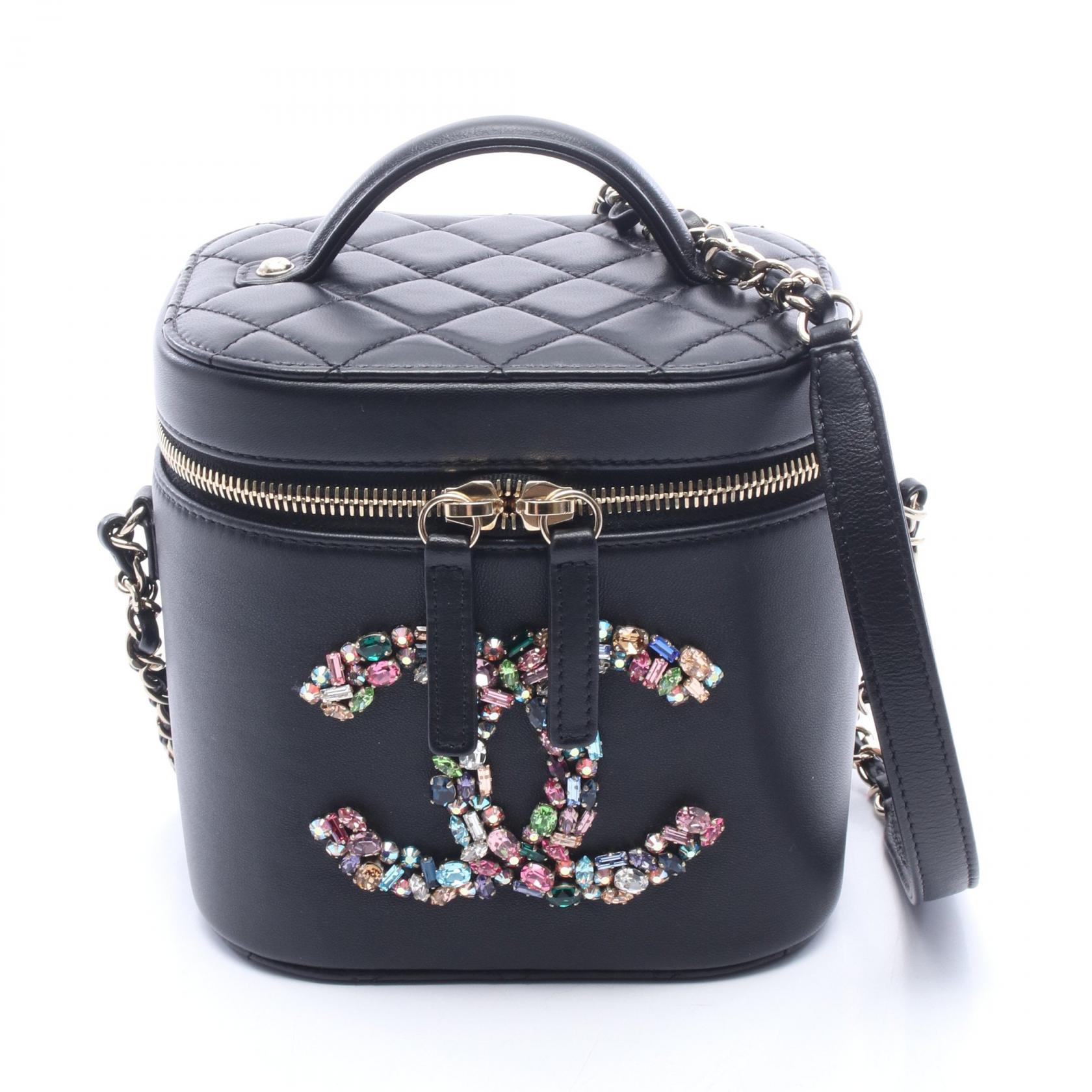 ≪5%OFFクーポン&まとめ買い10% ~7/26 9:59〆≫シャネル CHANEL クリスタルマニア マトラッセ ココマーク バニティ 2WAY ショルダーバッグ バッグ ラムスキン(羊革) レディース ブラック系 AS2322 【中古】|BRANDOFF TOKYO