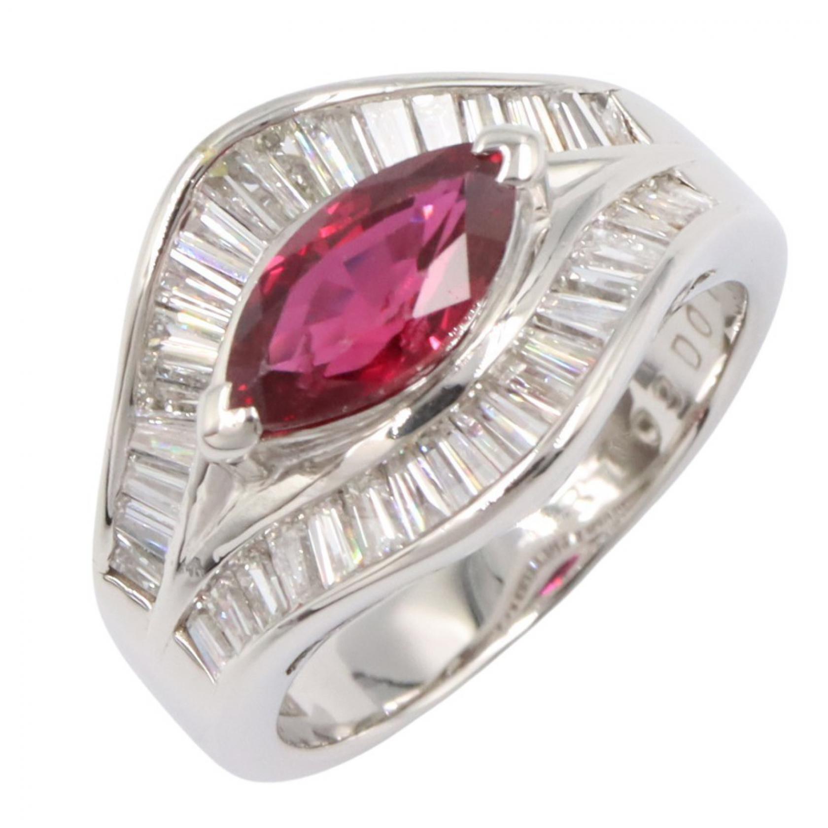 ジュエリー JEWELRY ルビー ダイヤモンド リング リング・指輪 ジュエリー Pt900プラチナ ダイヤモンド ルビー レディース シルバー系 / レッド系 / クリア系 ﾙﾋﾞｰ 8.0g 【中古】 163,000円