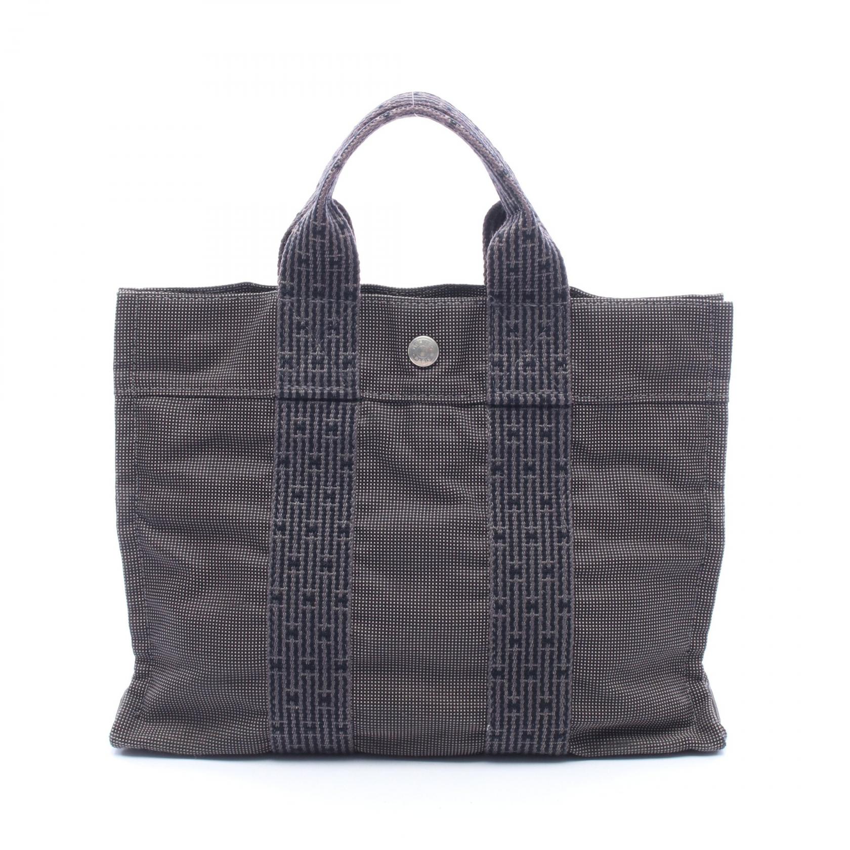 エルメス HERMES エールラインPM トートバッグ バッグ キャンバス レディース グレー系 【中古】