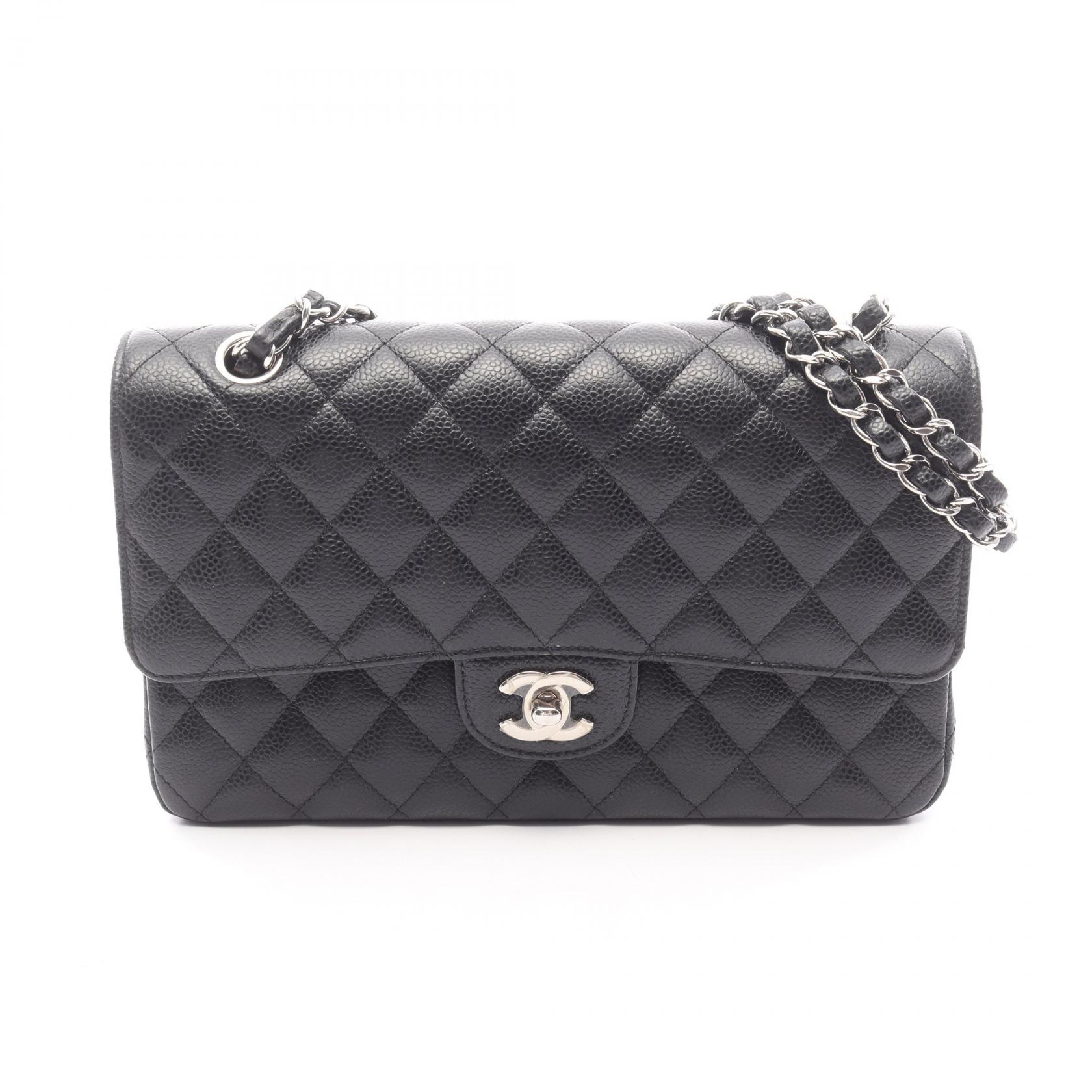 シャネル CHANEL マトラッセ Wフラップ ショルダーバッグ バッグ キャビアスキン(グレインドカーフ) レディース ブラック系 【中古】