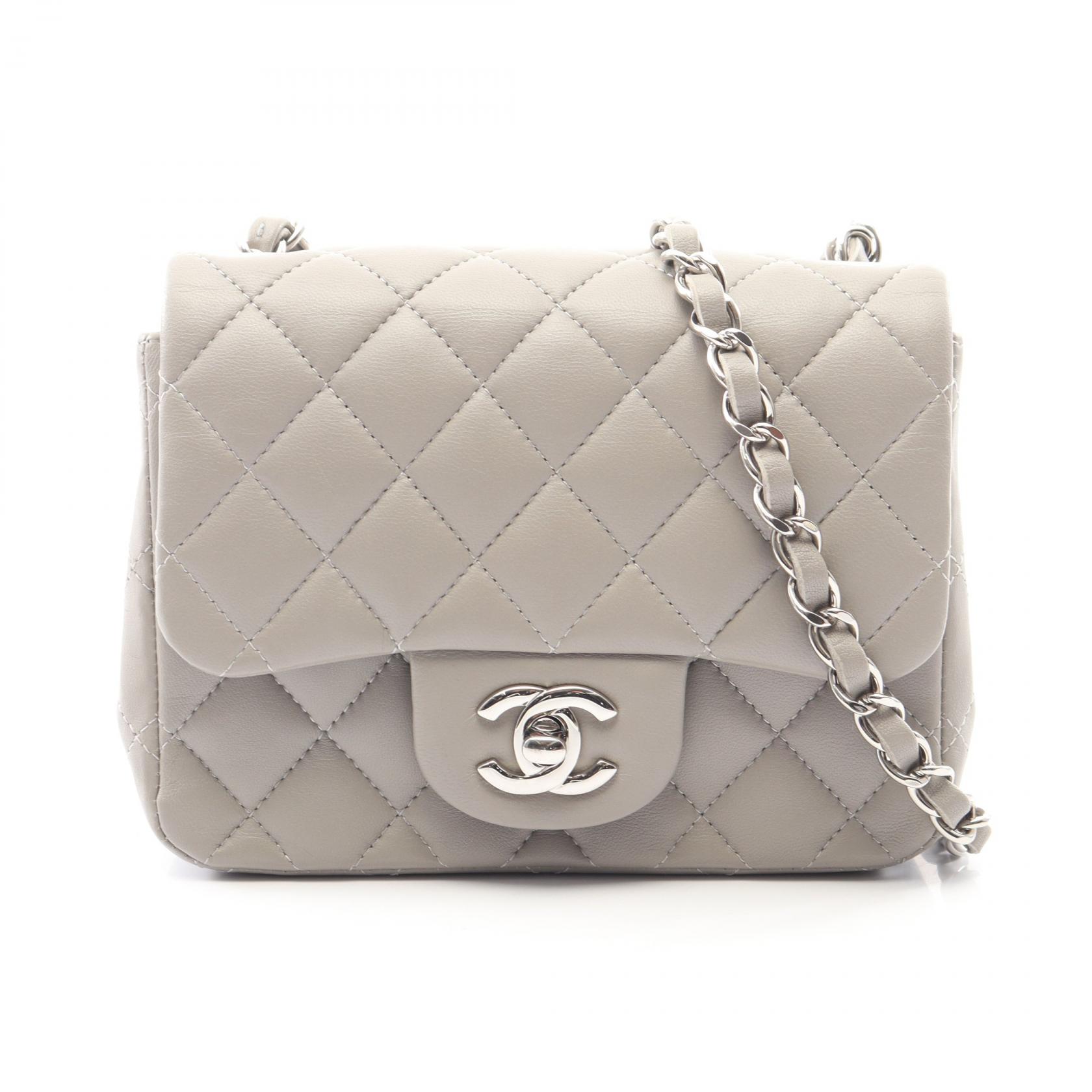 シャネル CHANEL ミニマトラッセ ショルダーバッグ バッグ ラムスキン（羊革） レディース グレー系 【中古】
