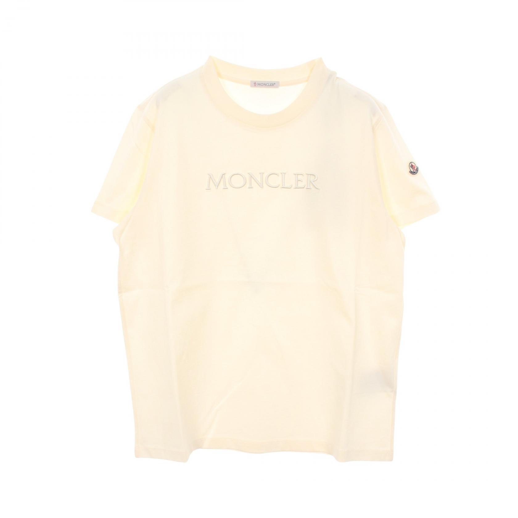 ≪5%OFFクーポン&まとめ買い10% ~7/26 9:59〆≫モンクレール MONCLER SS T-SHIRT ロゴ刺繍 半袖Tシャツ 衣料品 トップス コットン レディース アイボリー系 8C0002189AUO037M 【新品】|BRANDOFF TOKYO