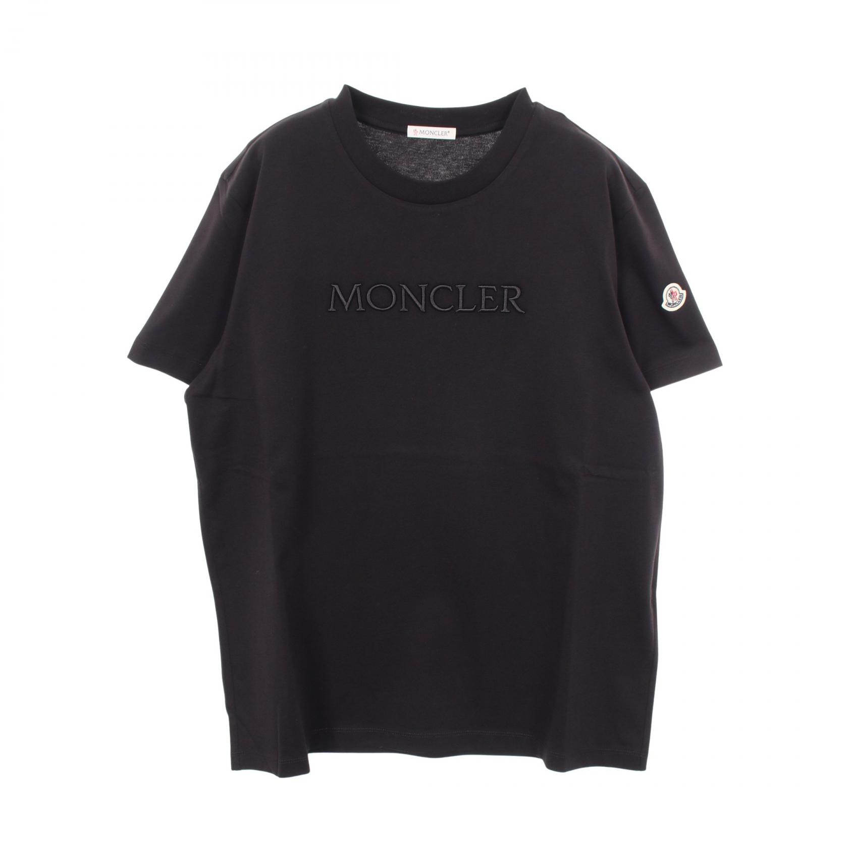 ≪5%OFFクーポン&まとめ買い10% ~7/26 9:59〆≫モンクレール MONCLER SS T-SHIRT ロゴ刺繍 半袖Tシャツ 衣料品 トップス コットン レディース ブラック系 8C0002189AUO999S 【新品】|BRANDOFF TOKYO