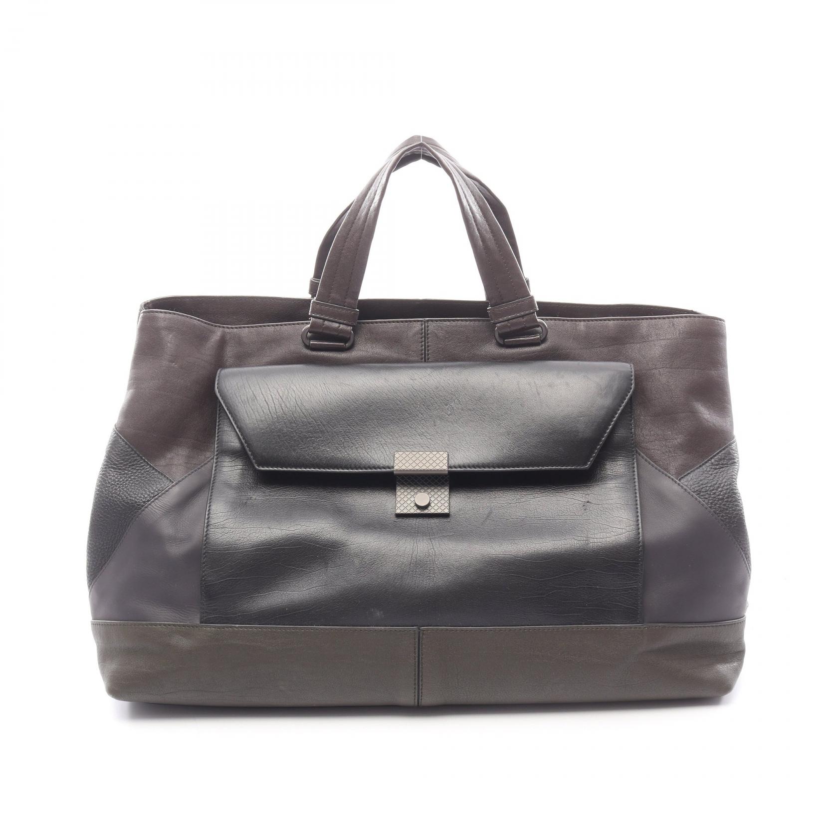 ≪5%OFFクーポン&まとめ買い10% ~7/26 9:59〆≫ボッテガヴェネタ BOTTEGA VENETA イントレチャート トートバッグ バッグ レザー メンズ レディース ブラック系 / マルチカラー 【中古】|BRANDOFF TOKYO