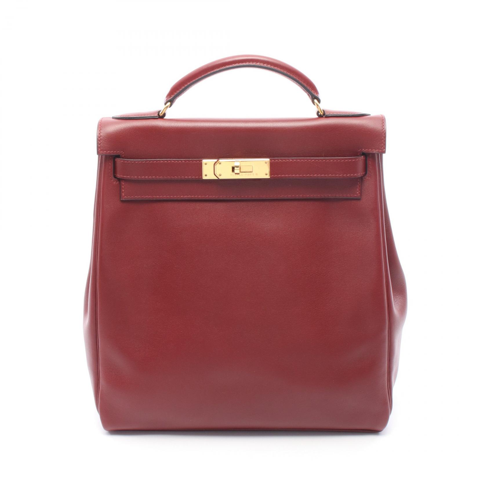 ≪5%OFFクーポン&まとめ買い10% ~7/26 9:59〆≫エルメス HERMES ケリーアドGM リュックサック バックパック バッグ レザー ヴォーガリバー レディース ボルドー系 【中古】|BRANDOFF TOKYO