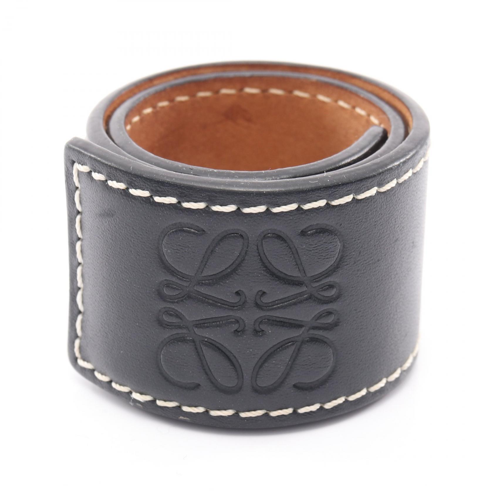 ロエベ LOEWE アナグラム スラップ スモール ブレスレット アクセサリー レザー レディース ブラック系 119.19.336 【中古】｜BRANDOFF TOKYO