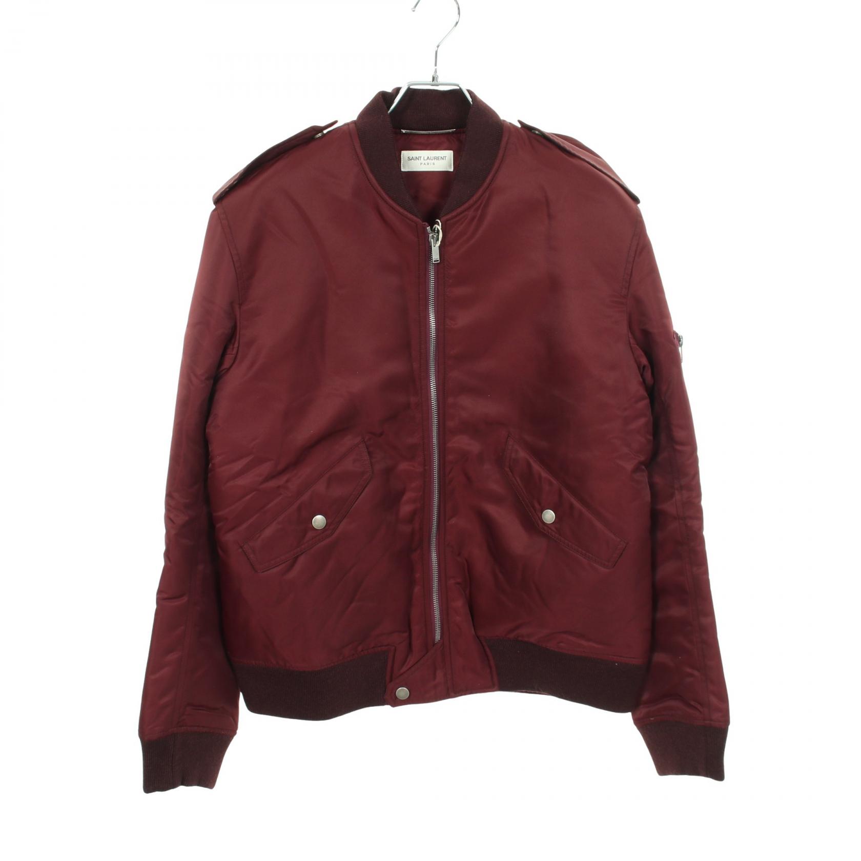 サンローランパリ SAINT LAURENT PARIS ブルゾン 衣料品 アウター ナイロン ウール メンズ ボルドー系 86136 【中古】｜BRANDOFF TOKYO