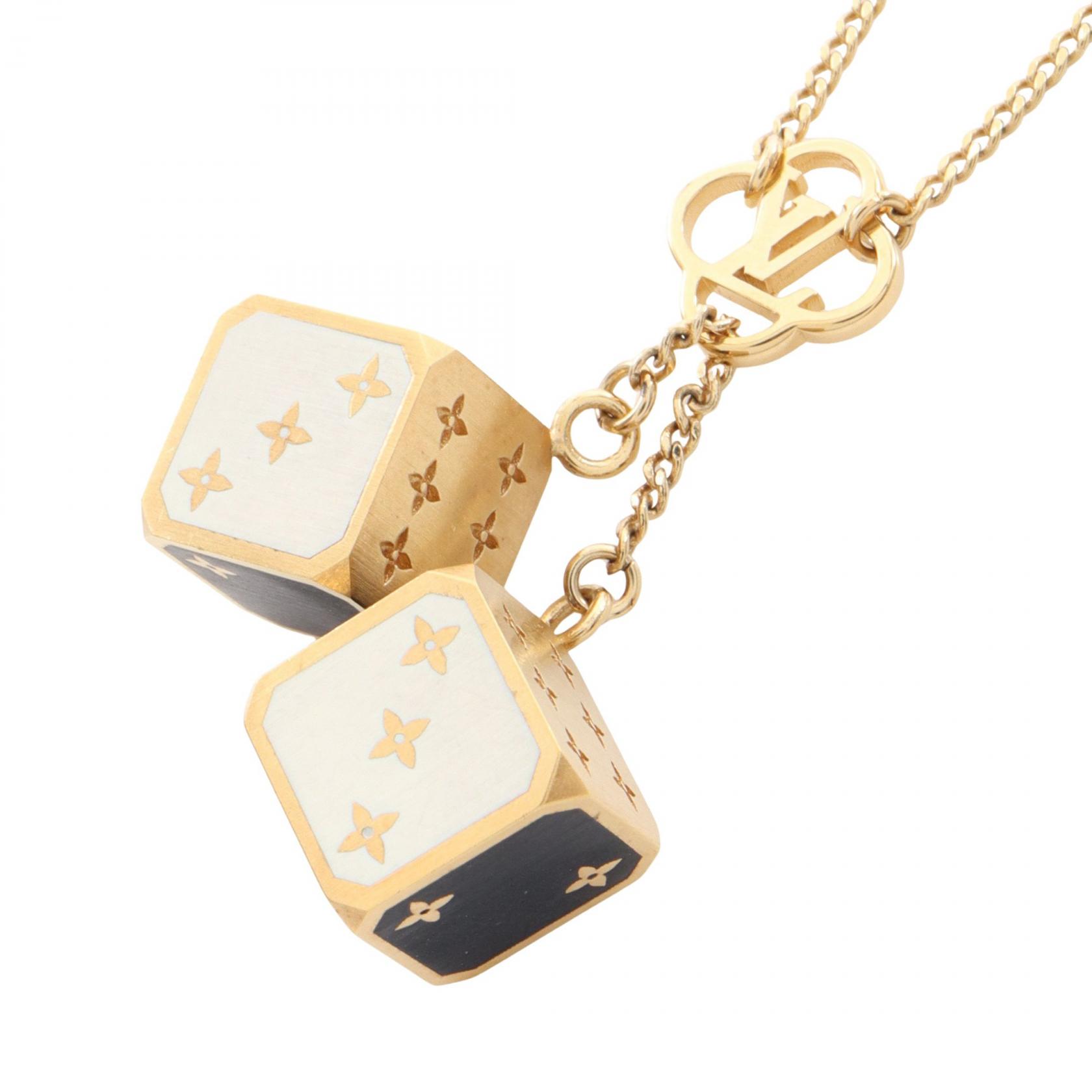 ルイ・ヴィトン LOUIS VUITTON コリエ ゲーム オン ネックレス ジュエリー GP(ゴールドメッキ) レディース ゴールド系 / ブラック系 / ホワイト系 【中古】|BRANDOFF TOKYO