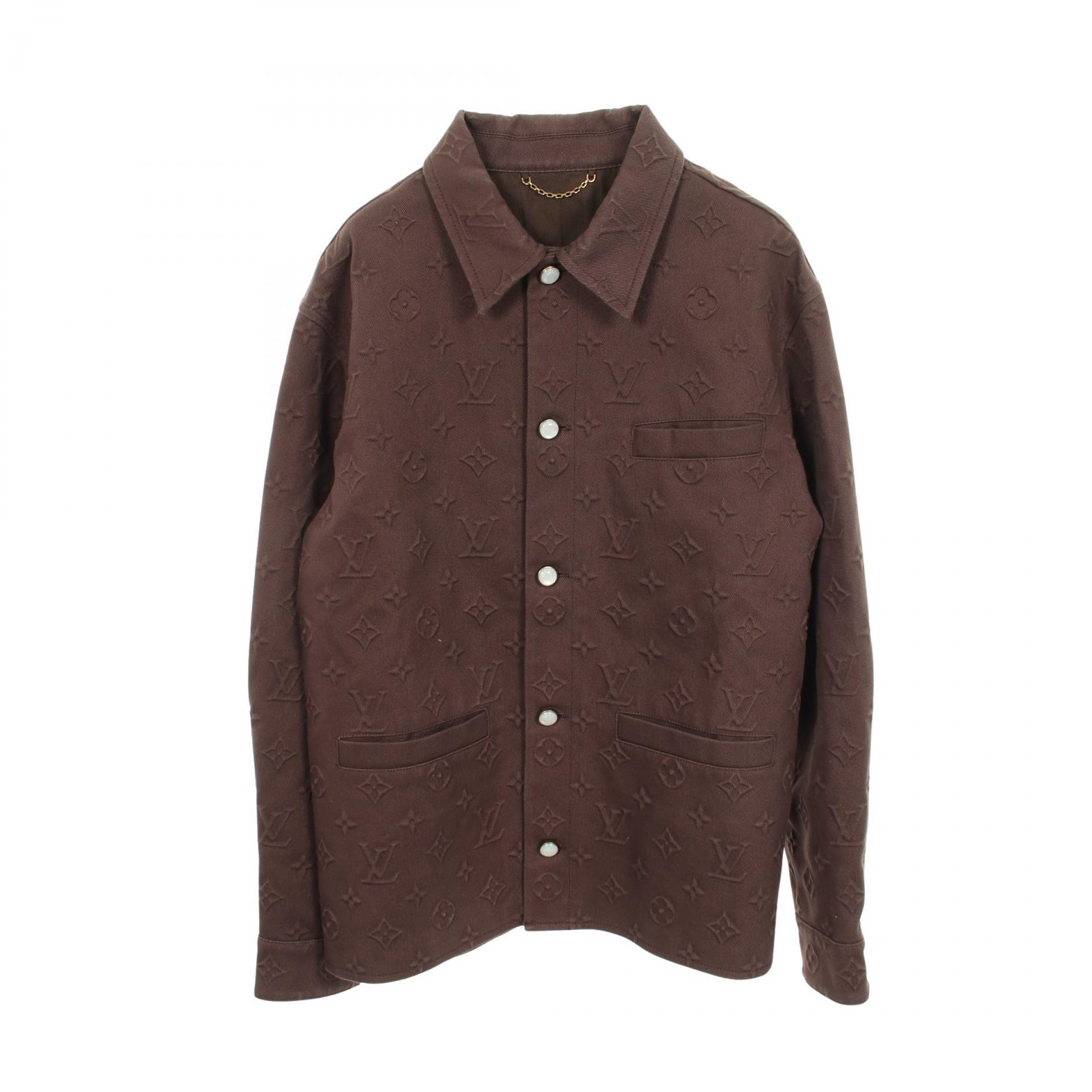 ルイ・ヴィトン LOUIS VUITTON モノグラムエンボスド オーバーシャツ 衣料品 アウター コットン メンズ ブラウン系 【中古】｜BRANDOFF TOKYO