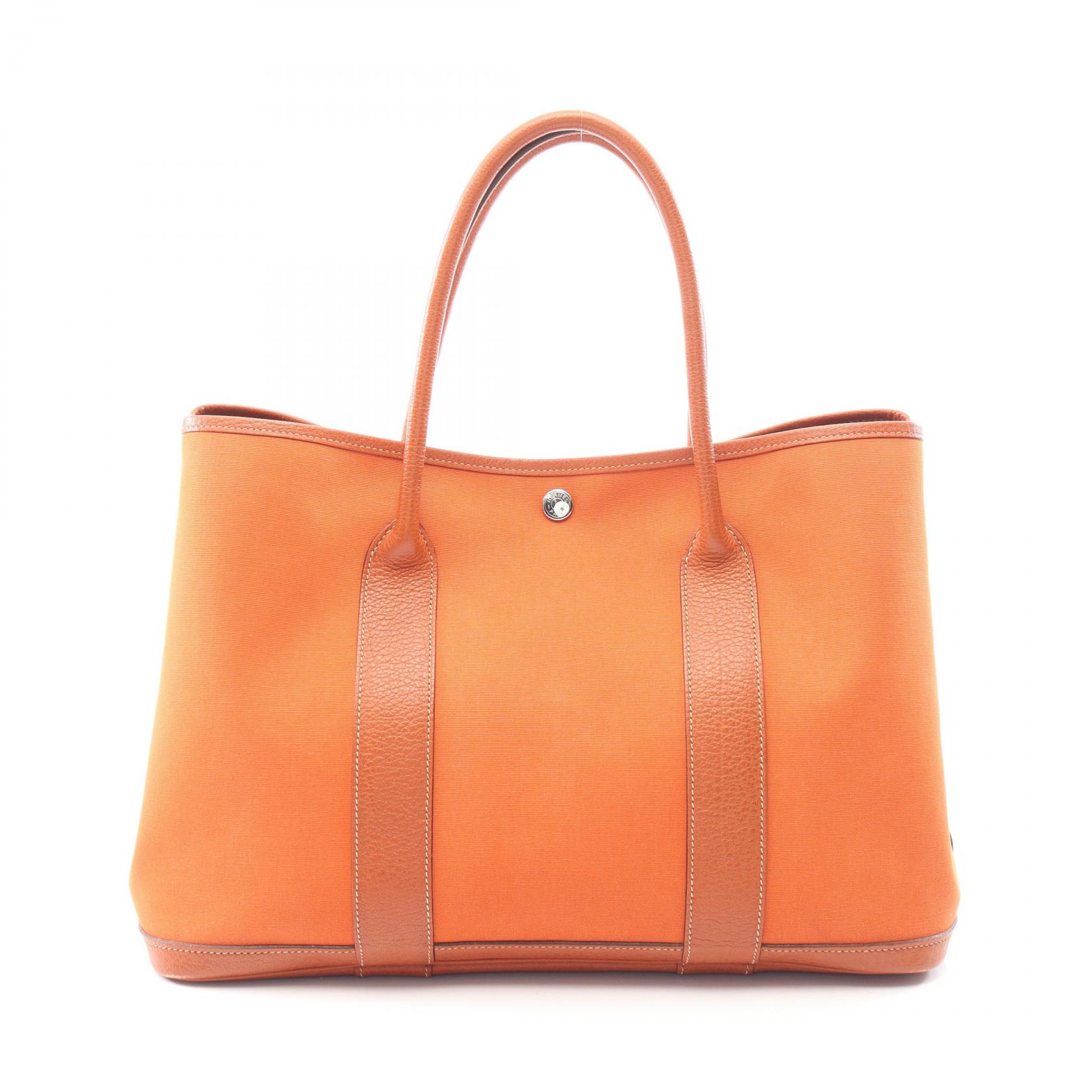 ≪5%OFFクーポン＆まとめ買い10% ～7/26 9:59〆≫エルメス HERMES ガーデンパーティPM ポティロン トートバッグ バッグ トワルオフィシェ / ブッフル ブッフル レディース ブラウン系 【中古】｜BRANDOFF TOKYO