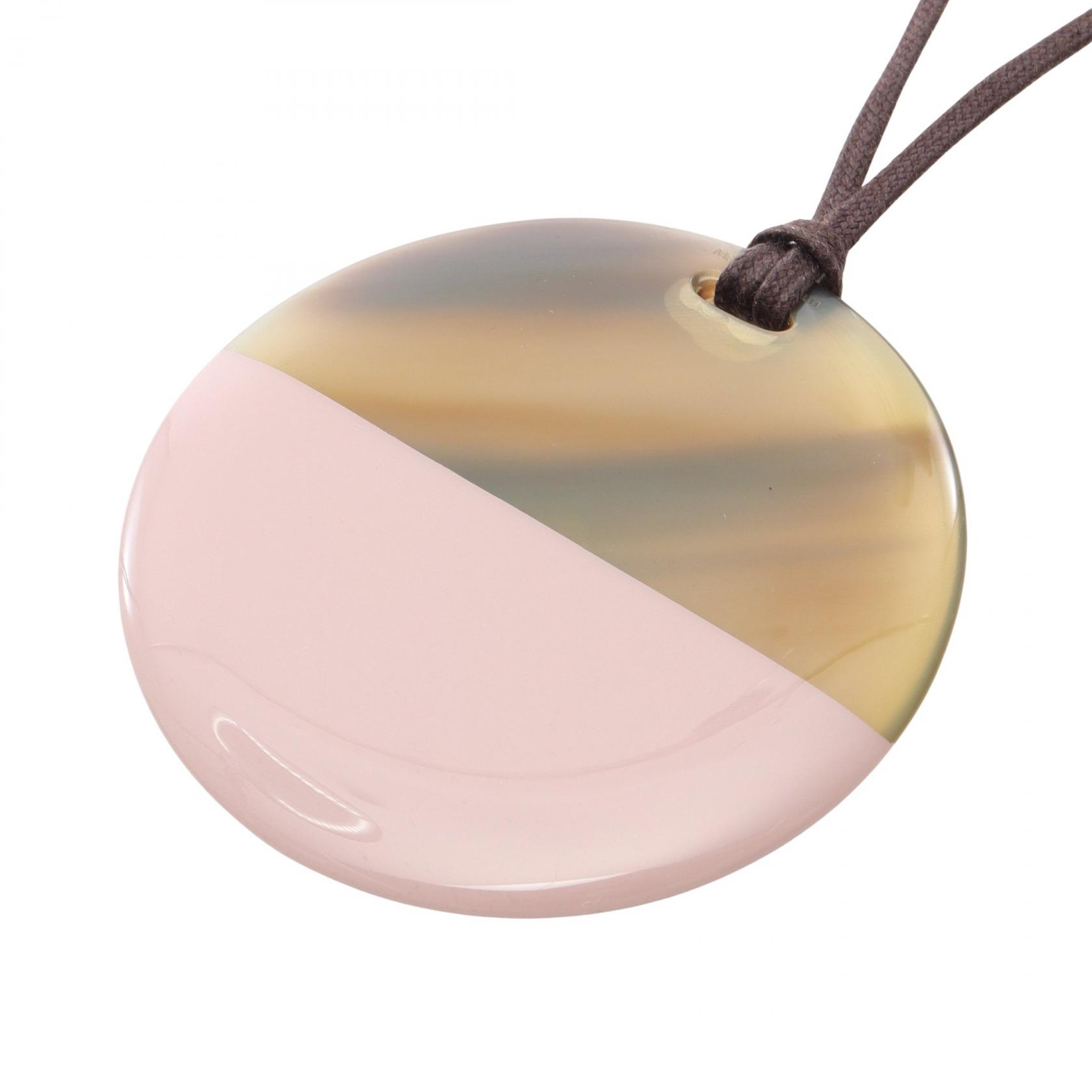 ≪5%OFFクーポン&まとめ買い10% ~7/26 9:59〆≫エルメス HERMES ミニマルシティ ペンダント ネックレス ジュエリー レザー バッファローホーン レディース ピンク系 / ブラウン系 【中古】|BRANDOFF TOKYO