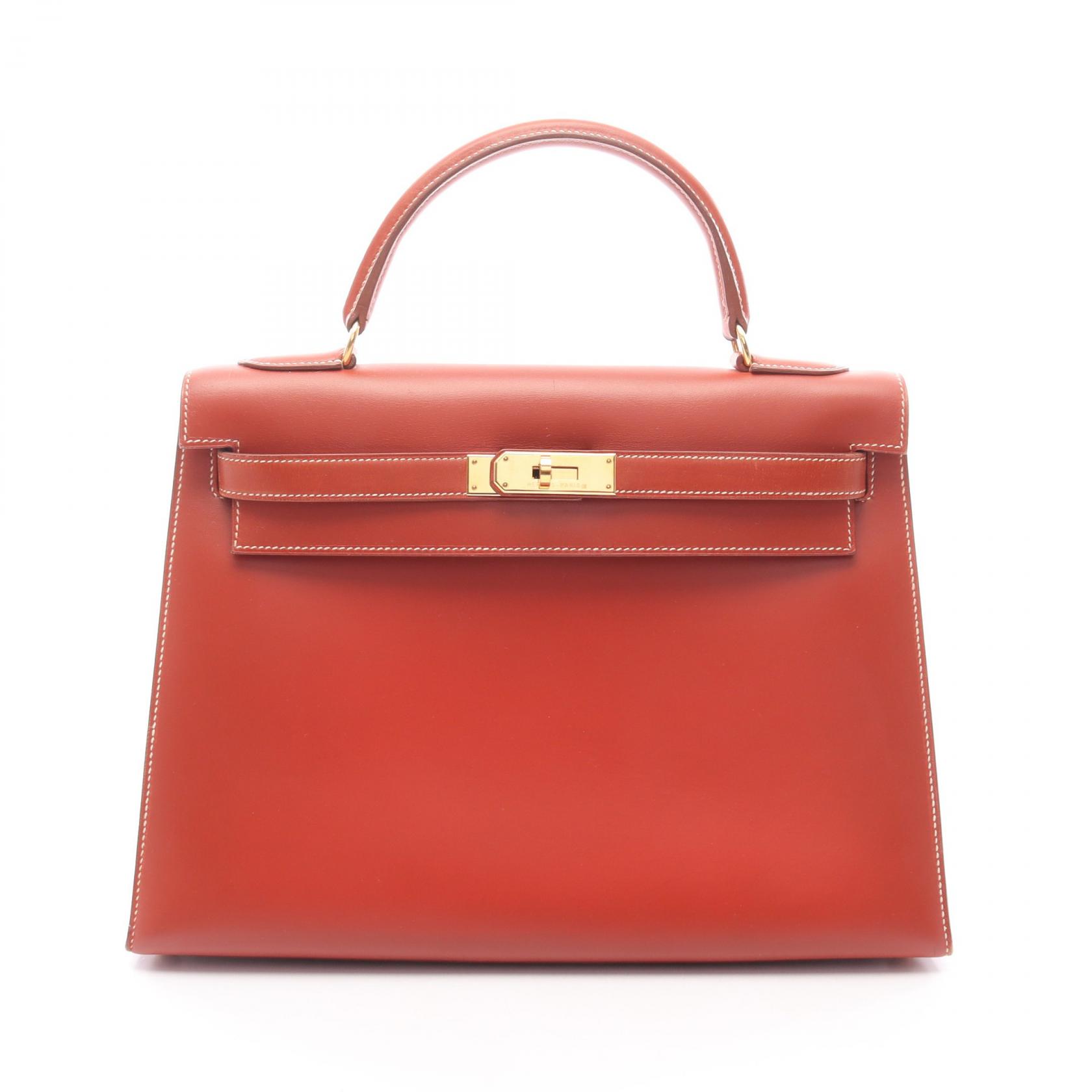 ≪5%OFFクーポン&まとめ買い10% ~7/26 9:59〆≫エルメス HERMES ケリー32 外縫い 2WAY ハンドバッグ バッグ カーフ(牛革) ボックスカーフ レディース ブラウン系 【中古】|BRANDOFF TOKYO