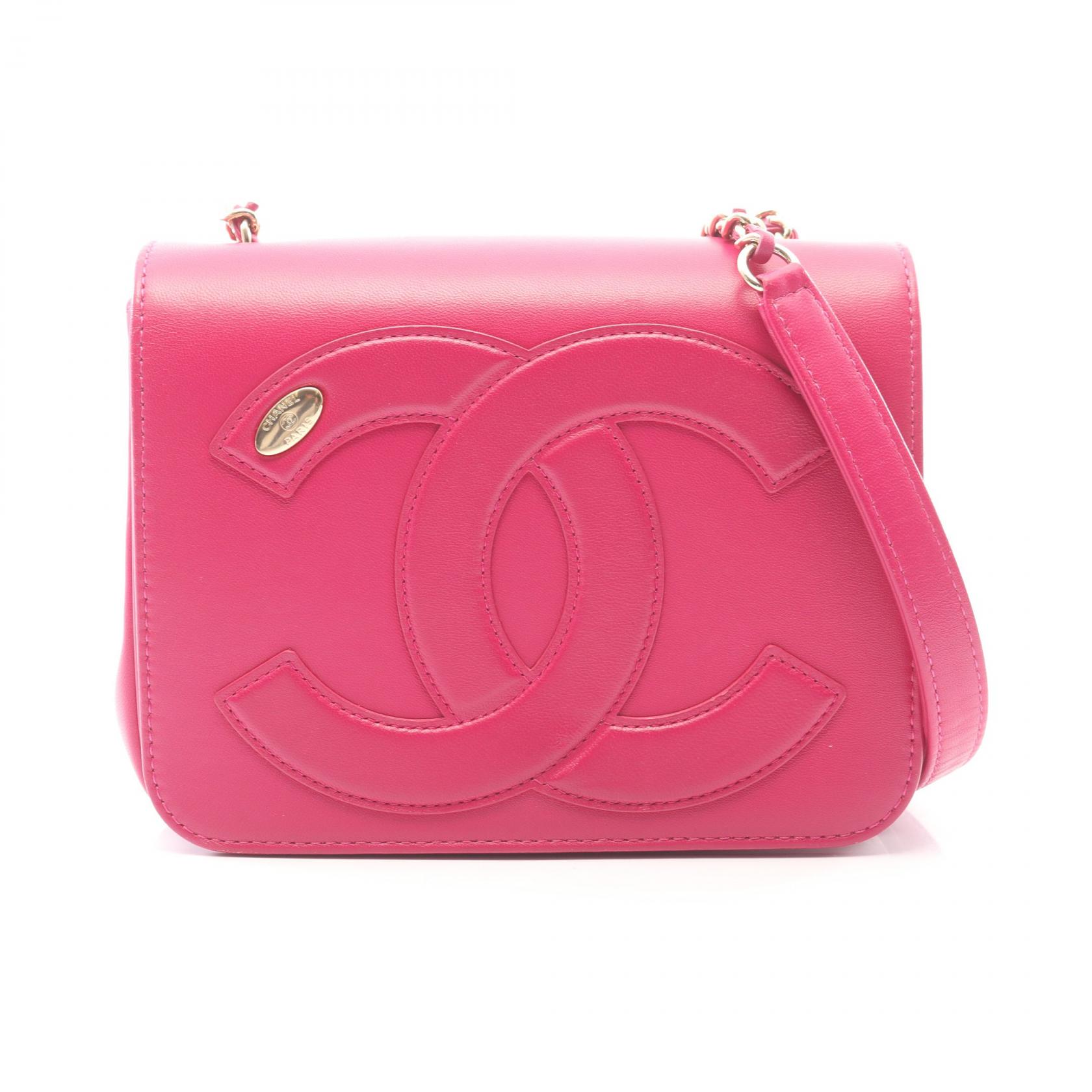 ≪5%OFFクーポン＆まとめ買い10% ～7/26 9:59〆≫シャネル CHANEL ココマーク ショルダーバッグ バッグ ラムスキン（羊革） レディース ピンク系 AS0321 【中古】｜BRANDOFF TOKYO