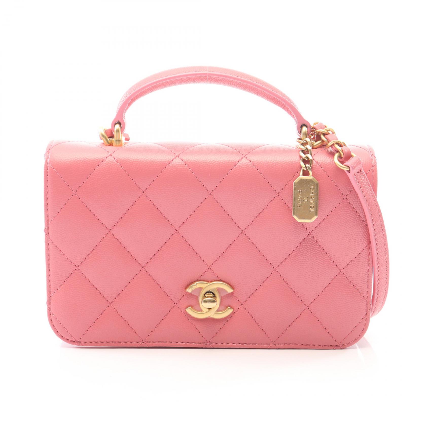 ≪5%OFFクーポン&まとめ買い10% ~7/26 9:59〆≫シャネル CHANEL マトラッセ トップハンドル 2WAY ショルダーバッグ バッグ キャビアスキン(グレインドカーフ) レディース ピンク系 AS4284 【中古】|BRANDOFF TOKYO