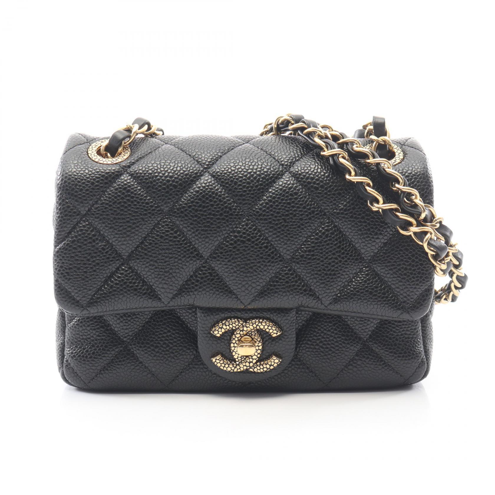 ≪5%OFFクーポン&まとめ買い10% ~7/26 9:59〆≫シャネル CHANEL ミニマトラッセ CCスネーク ショルダーバッグ バッグ キャビアスキン(グレインドカーフ) レディース ブラック系 【中古】|BRANDOFF TOKYO