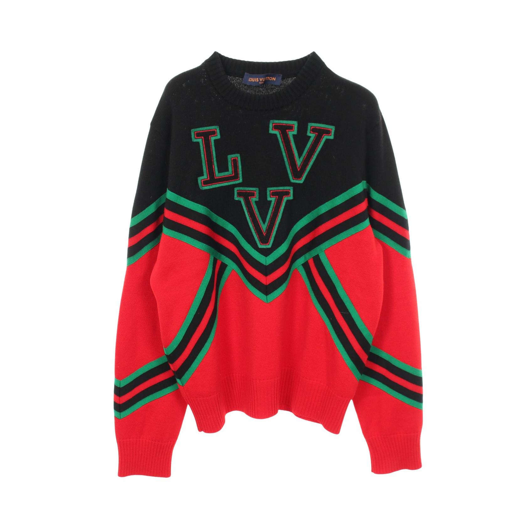 ≪5%OFFクーポン&まとめ買い10% ~7/26 9:59〆≫ルイ・ヴィトン LOUIS VUITTON Amen Break LVVスポーツチーム クルーネック ニット 衣料品 トップス ウール メンズ レッド系 / ブラック系 / グリーン系 【中古】|BRANDOFF TOKYO