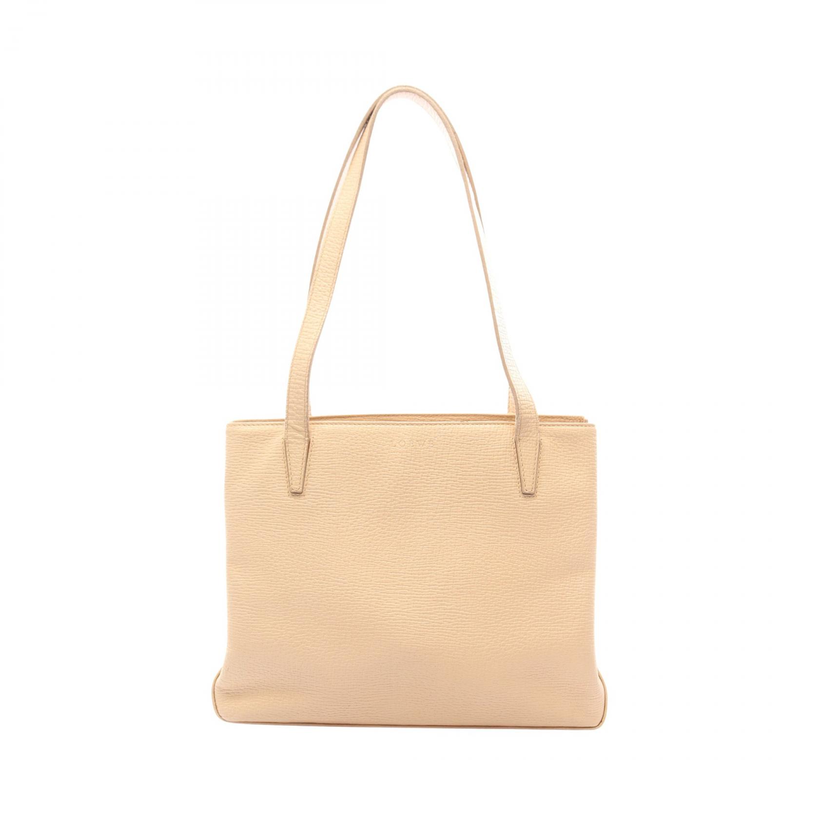 ≪5%OFFクーポン＆まとめ買い10% ～7/26 9:59〆≫ロエベ LOEWE トートバッグ バッグ レザー レディース ベージュ系 【中古】｜BRANDOFF TOKYO