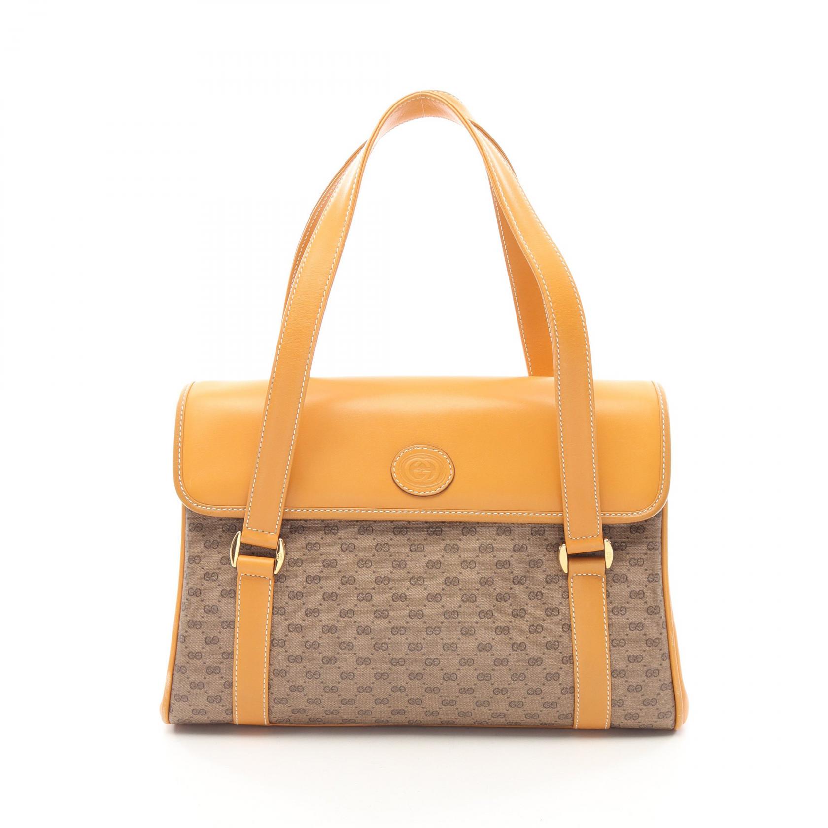 ≪5%OFFクーポン＆まとめ買い10% ～7/26 9:59〆≫グッチ GUCCI オールドグッチ マイクロGG トートバッグ バッグ コーティングキャンバス/レザー レディース ブラウン系 【中古】｜BRANDOFF TOKYO