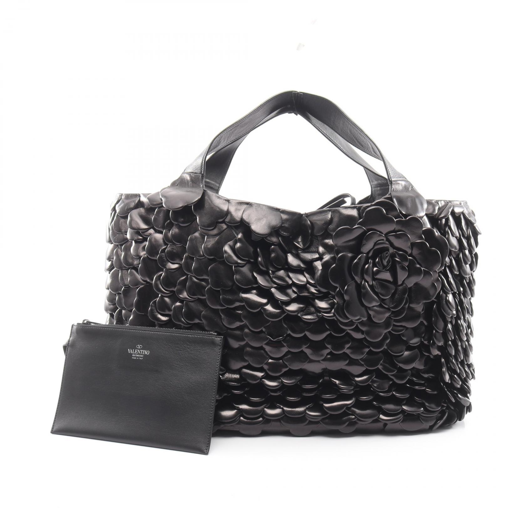 ≪5%OFFクーポン＆まとめ買い10% ～7/26 9:59〆≫ヴァレンチノ Valentino ロアトリエ バッグ 03 ローズ エディション ハンドバッグ バッグ レザー レディース ブラック系 【中古】｜BRANDOFF TOKYO