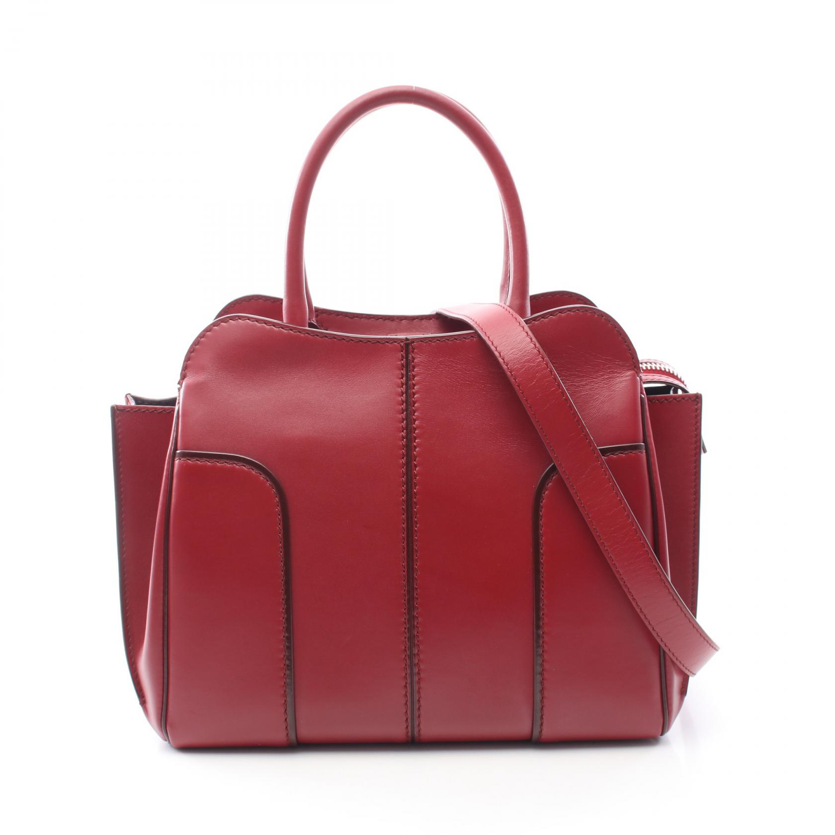 ≪5%OFFクーポン&まとめ買い10% ~7/26 9:59〆≫トッズ TOD'S セラ 2WAY ハンドバッグ バッグ レザー レディース レッド系 【中古】|BRANDOFF TOKYO