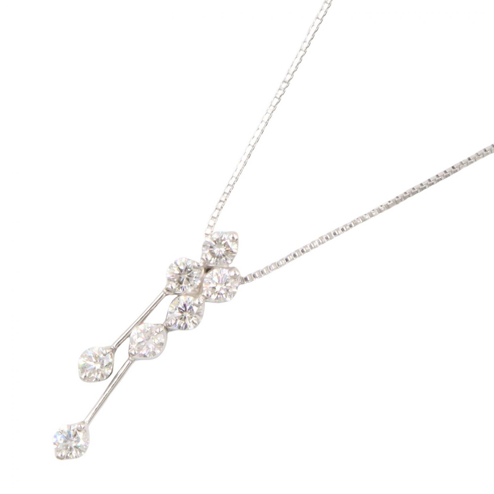 ≪5%OFFクーポン＆まとめ買い10% ～7/26 9:59〆≫ジュエリー JEWELRY ダイヤモンド ネックレス ネックレス ジュエリー K18WG（ホワイトゴールド） ダイヤモンド レディース シルバー系 / クリア系 ﾀﾞｲﾔ 4.6g 【中古】｜BRANDOFF TOKYO