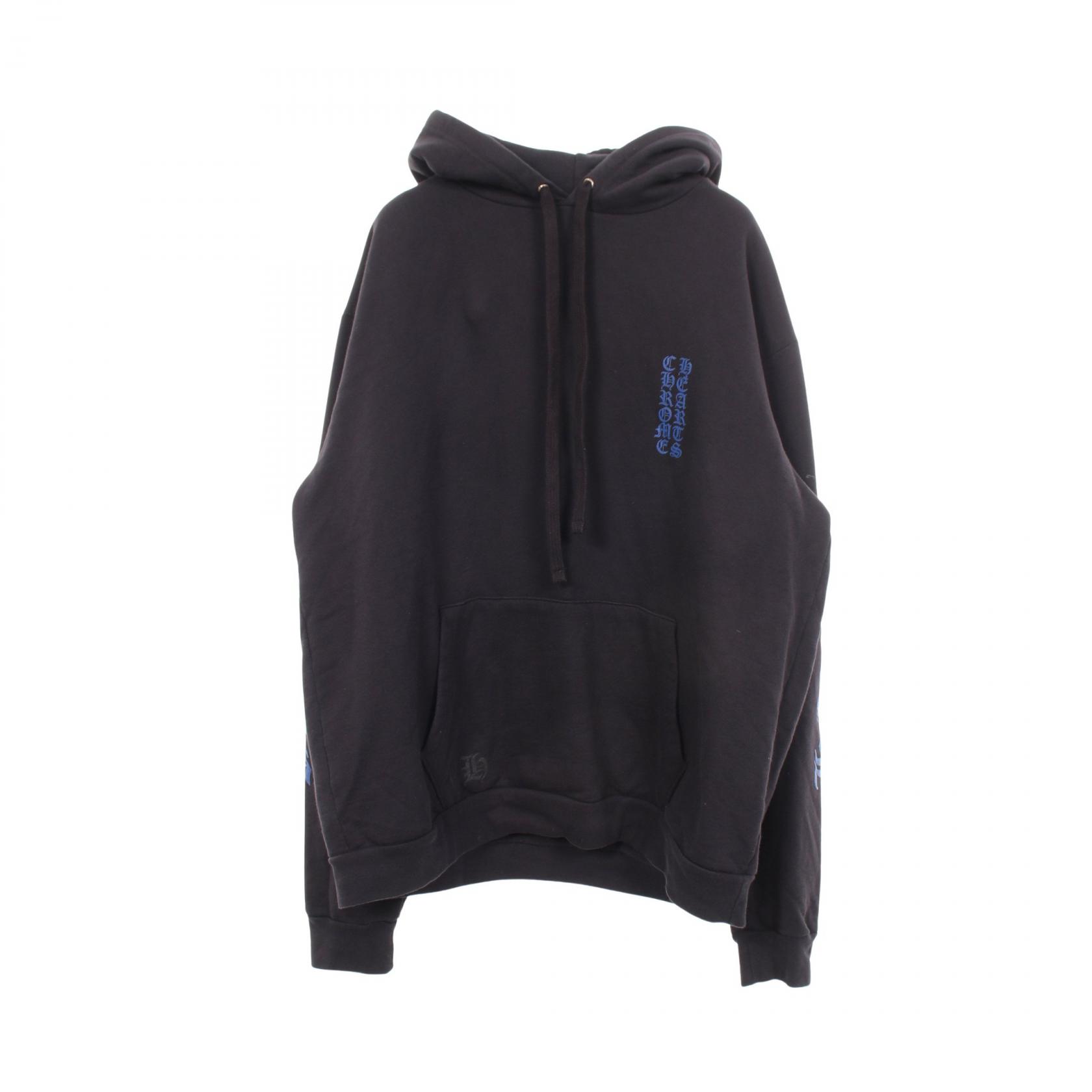 ≪5%OFFクーポン＆まとめ買い10% ～7/26 9:59〆≫クロムハーツ CHROME HEARTS CHロゴ アームロゴ パーカー 衣料品 トップス コットン メンズ ブラック系 / ブルー系 【中古】｜BRANDOFF TOKYO