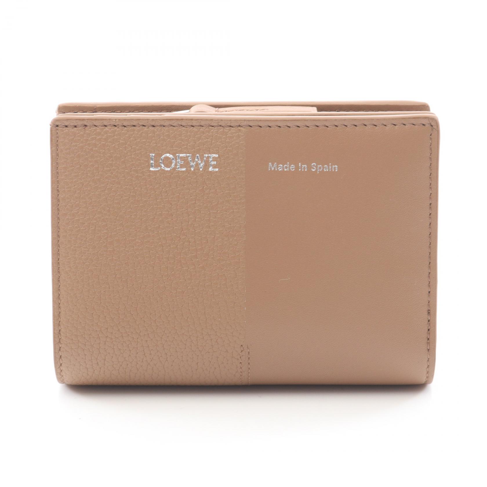 ロエベ LOEWE デュエット コンパクトウォレット 二つ折り財布 財布 レザー レディース ブラウン系 C612NCWX01 【中古】｜BRANDOFF TOKYO
