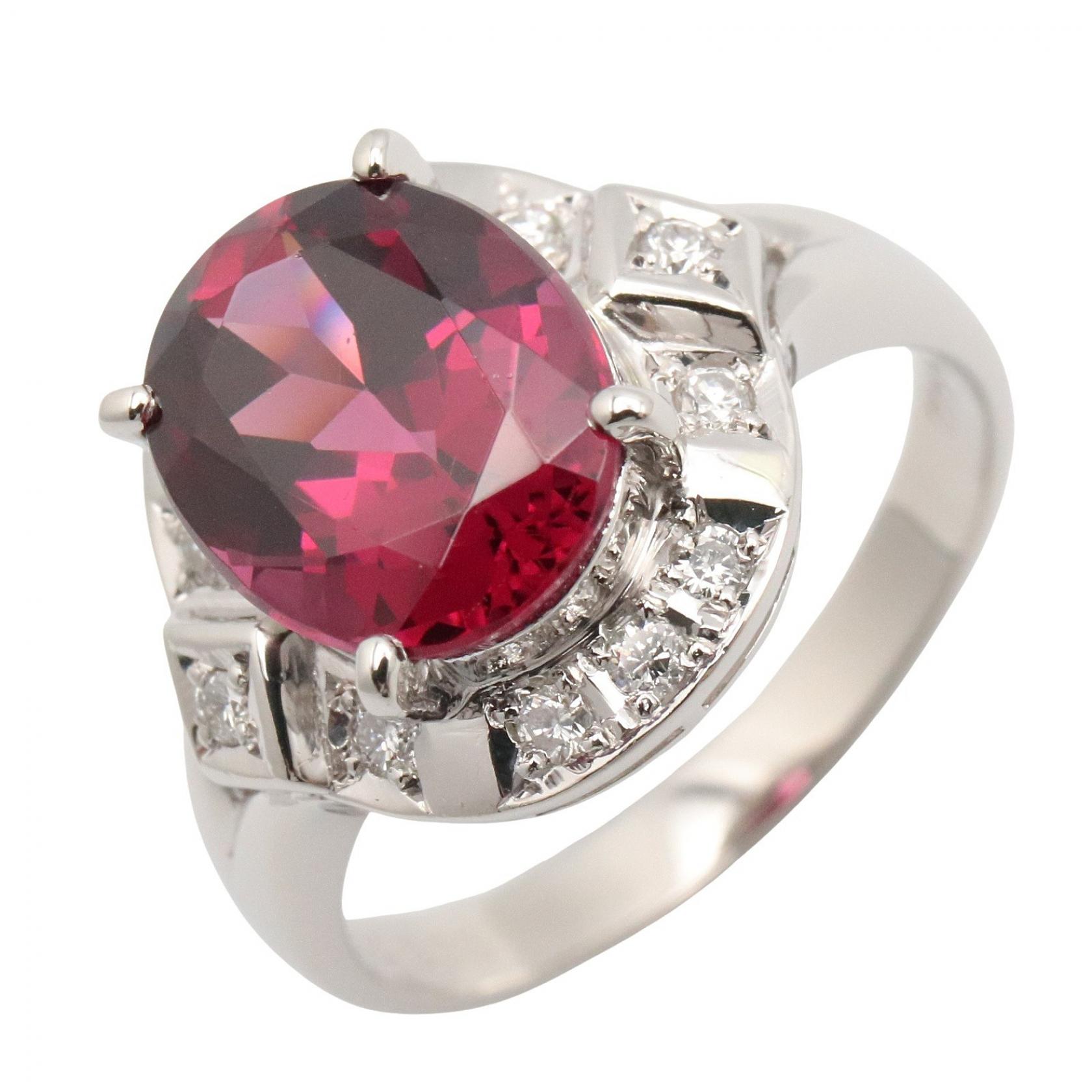 ≪5%OFFクーポン&まとめ買い10% ~7/26 9:59〆≫ジュエリー JEWELRY ガーネット リング リング・指輪 ジュエリー Pt900プラチナ ダイヤモンド ガーネット レディース レッド系 / クリア系 / シルバー系 ガ-ネット 6.2g 【中古】|BRANDOFF TOKYO