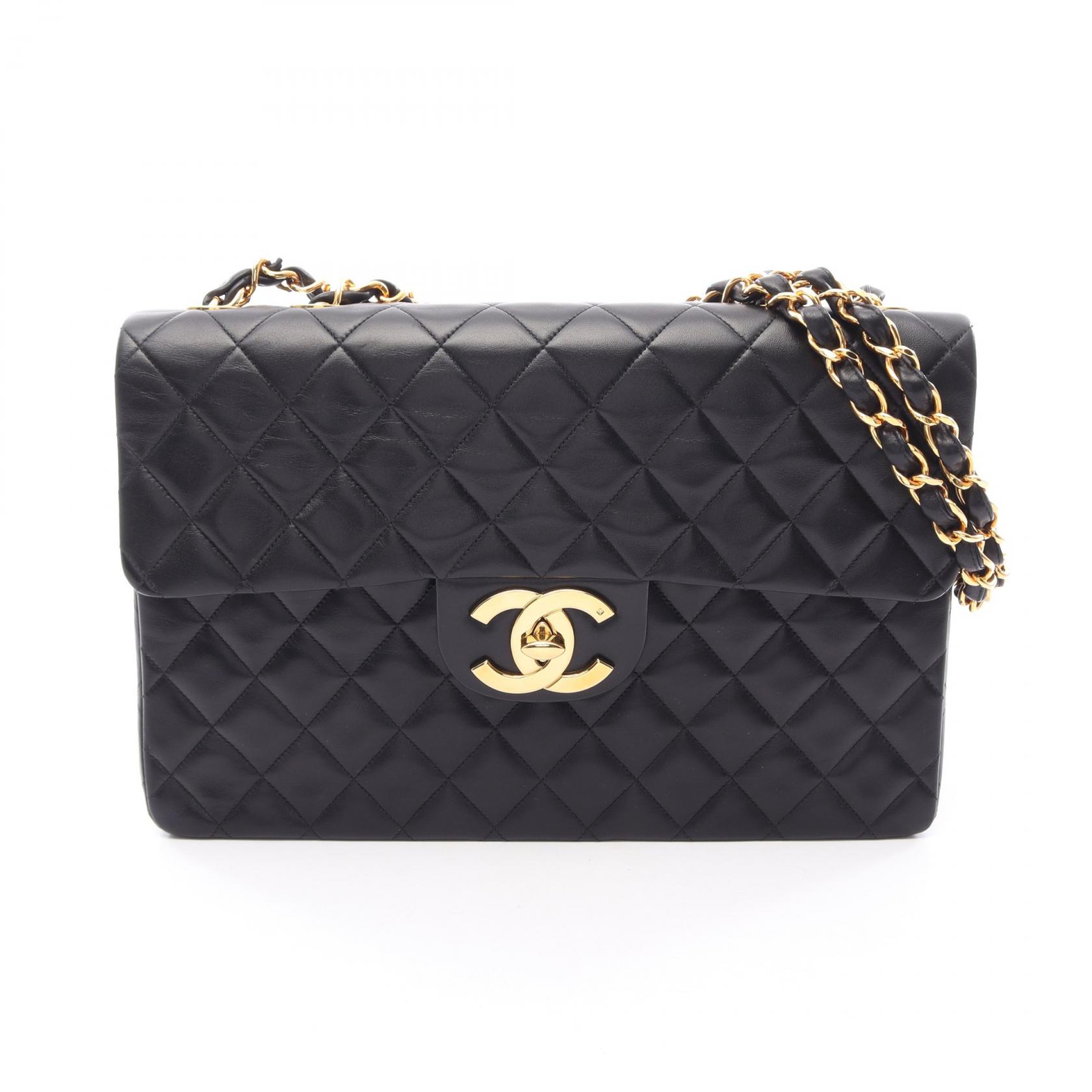≪5%OFFクーポン&まとめ買い10% ~7/26 9:59〆≫シャネル CHANEL デカマトラッセ34 ショルダーバッグ バッグ ラムスキン(羊革) レディース ブラック系 【中古】|BRANDOFF TOKYO