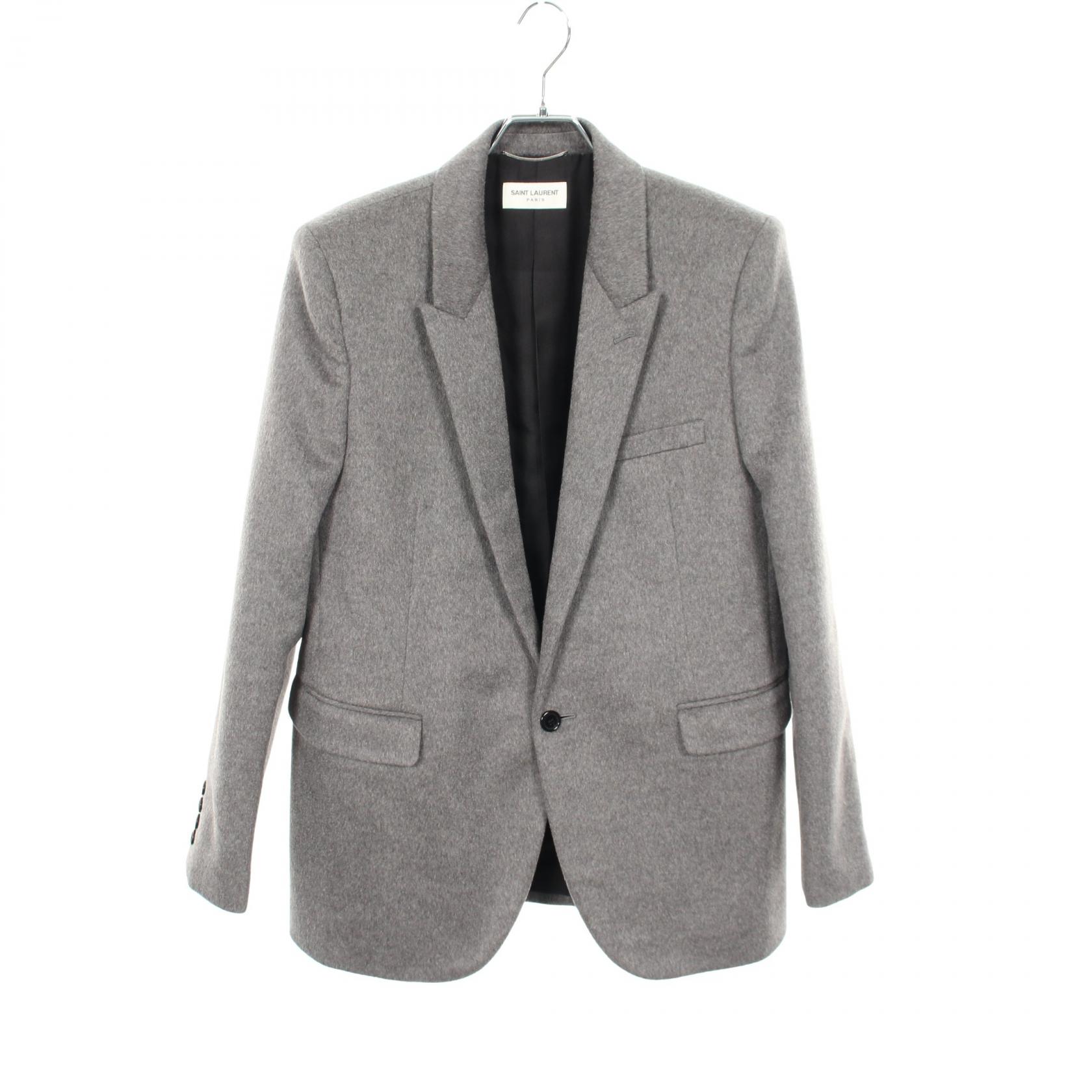 サンローランパリ SAINT LAURENT PARIS テーラードジャケット 衣料品 アウター ウール メンズ グレー系 612696 【中古】｜BRANDOFF TOKYO